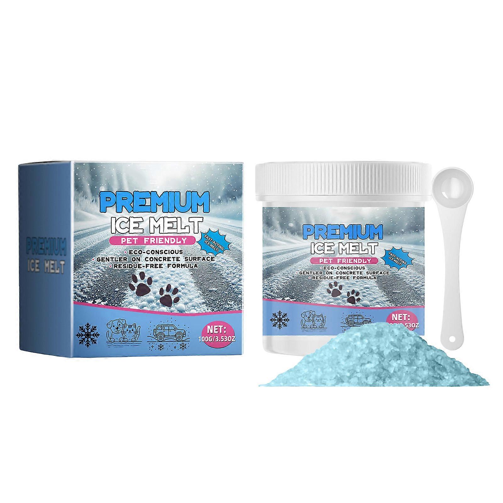 3.5ounce Efficient Pet Ice Melter Safe for Paws Effective on Multiple Surfaces AntiSlip Ice Melt Powder for Cold Region