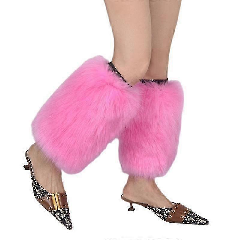 Fuzzy Faux Fur Leg Warmers Boot Cuffs 25cm/35cm/45cm - 45CM Color 12