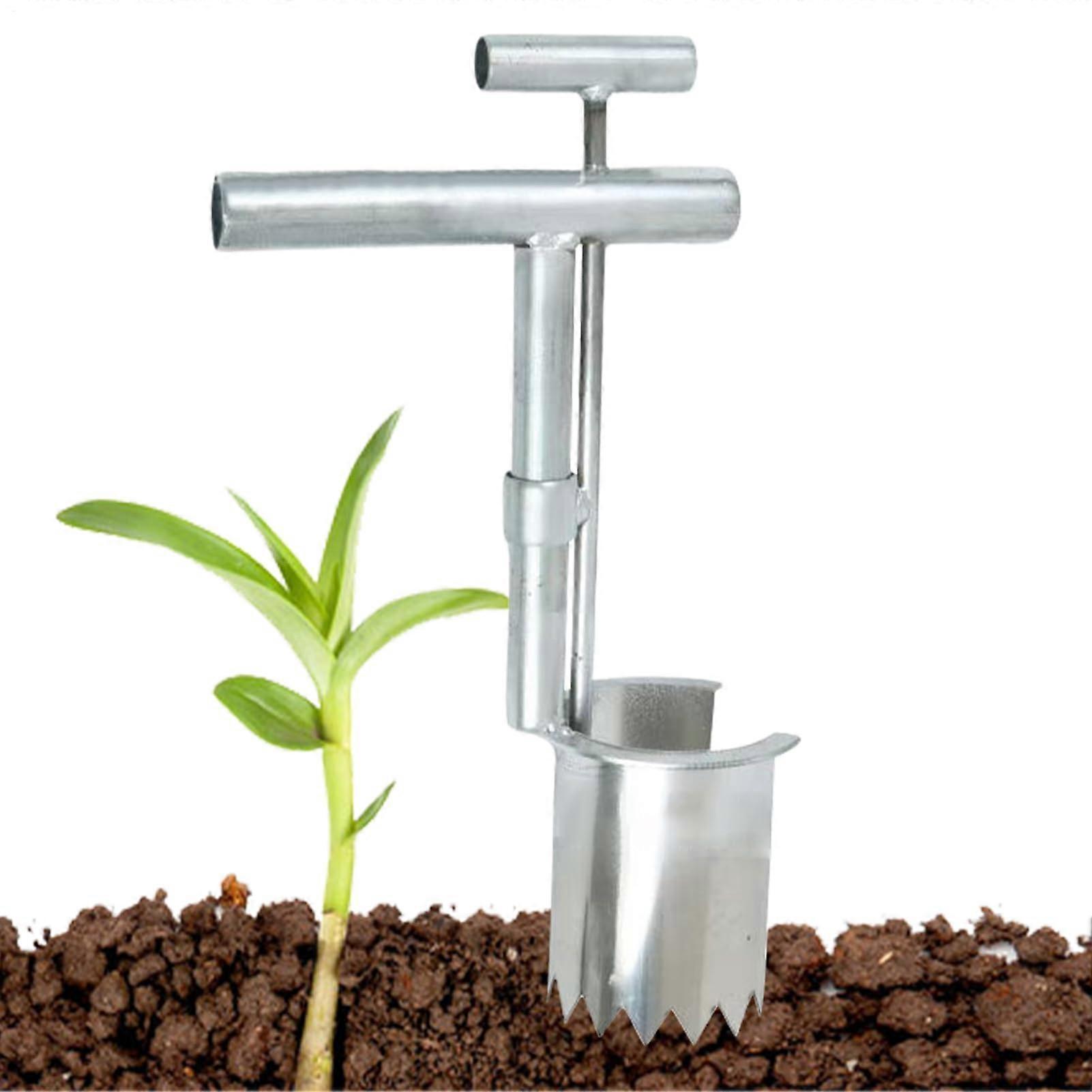 Lamp Planter Tool, Tool for Planting Bulbs, Stainless Steel Sod Plugger Device, Garden Sod Plugger Tool for Grounding, Spring