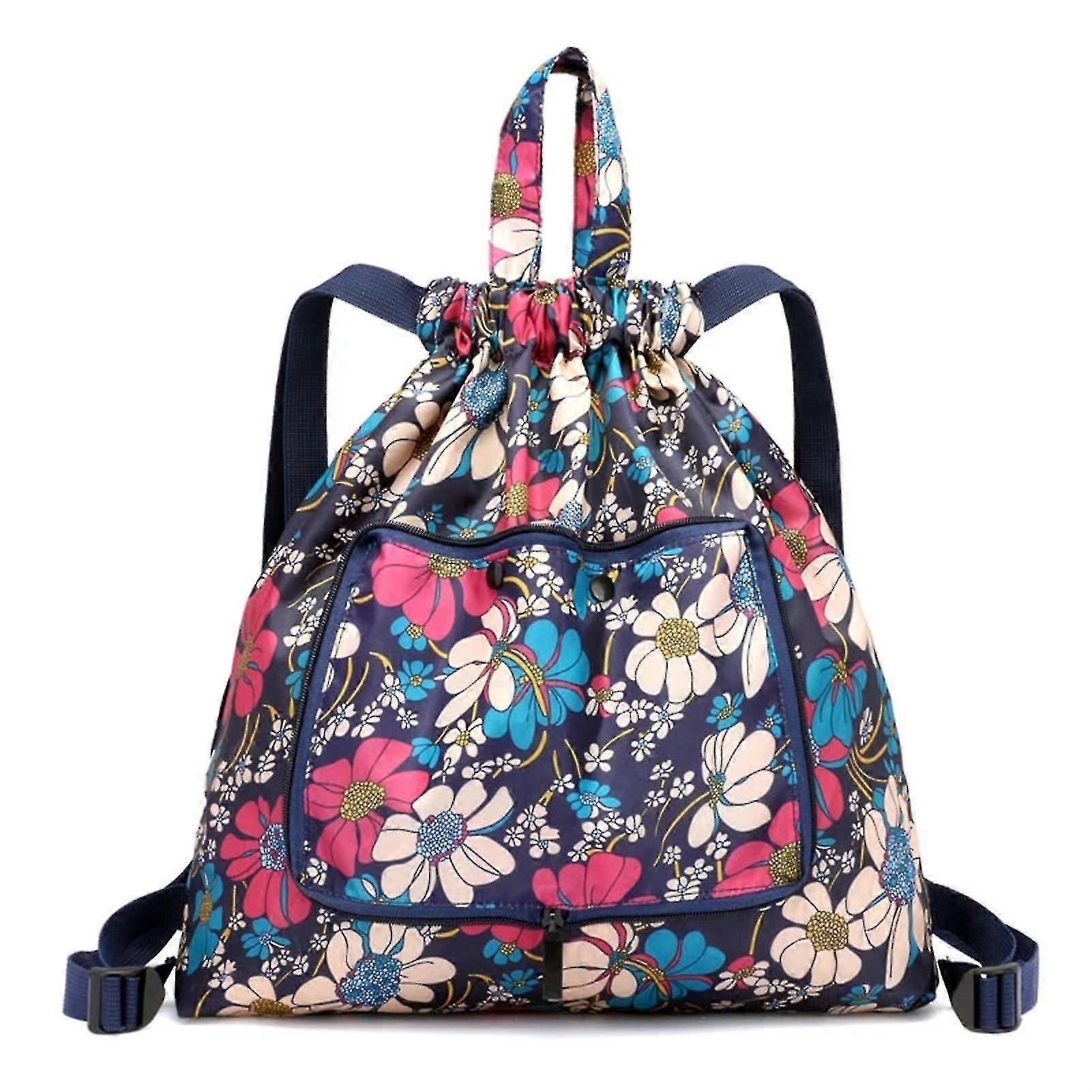 Foldable Large Capacity Travel Backpack Waterproof Drawstring Tote Bag