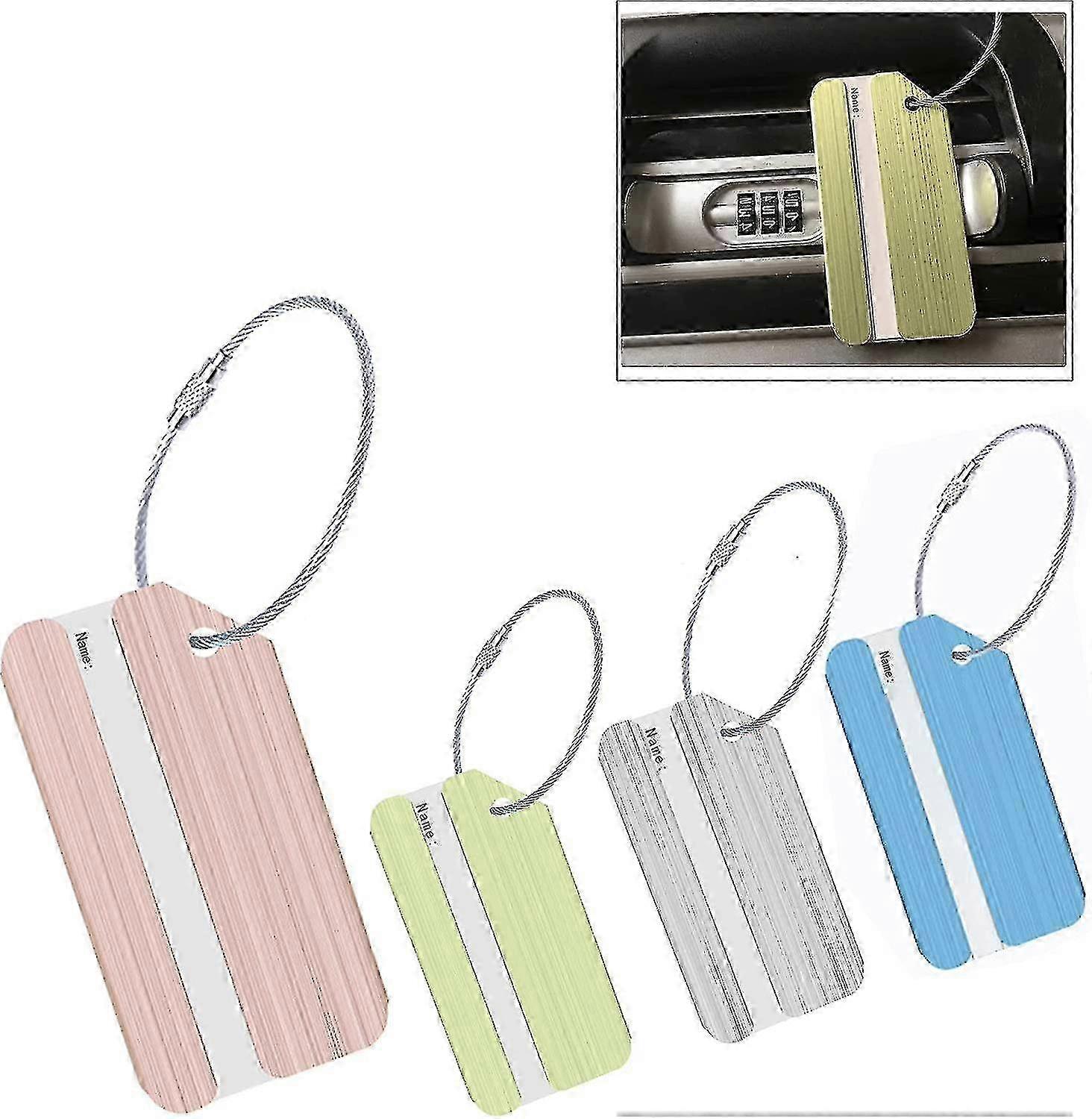 トラベルバッグ用のネームラベル付き4パックプレミアムラゲッジタグ