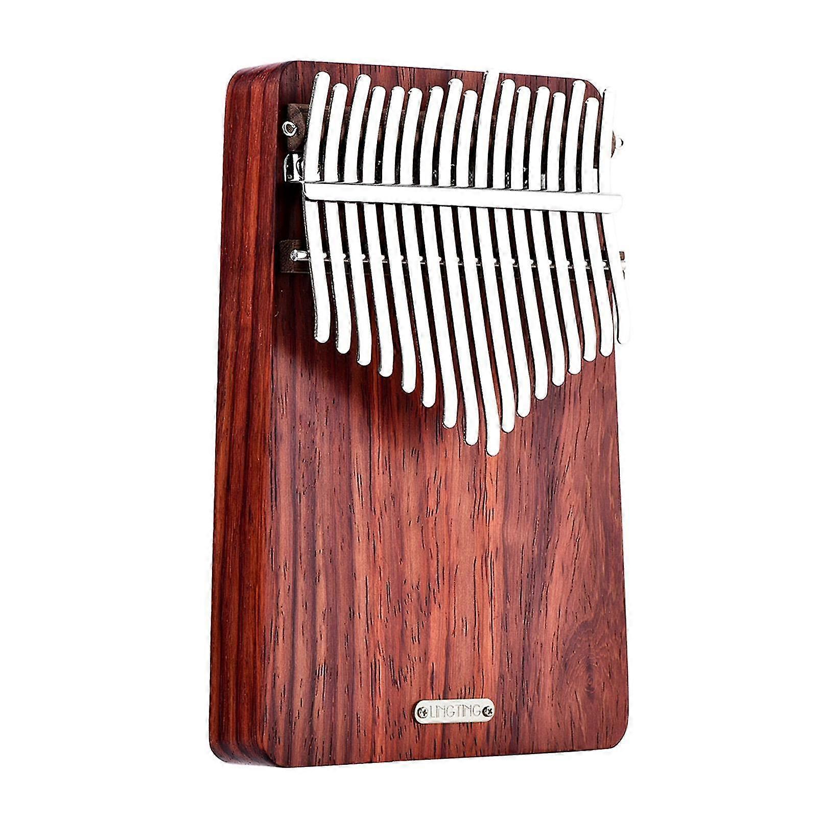 17-Key Portable Thumb Piano LINGTING K17A in Padauk Material with Included Storage Bag and Sanza Mbira Features