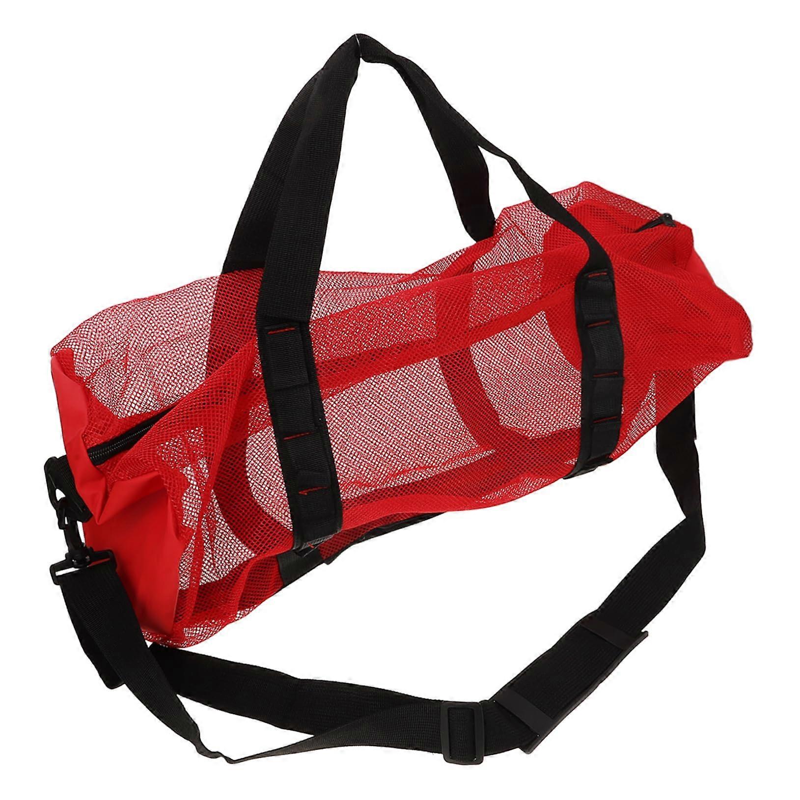 Beach bag, carry bag, beach net bag, beach bag, net bag, carry bag, beach pool bag, nylon mesh, red