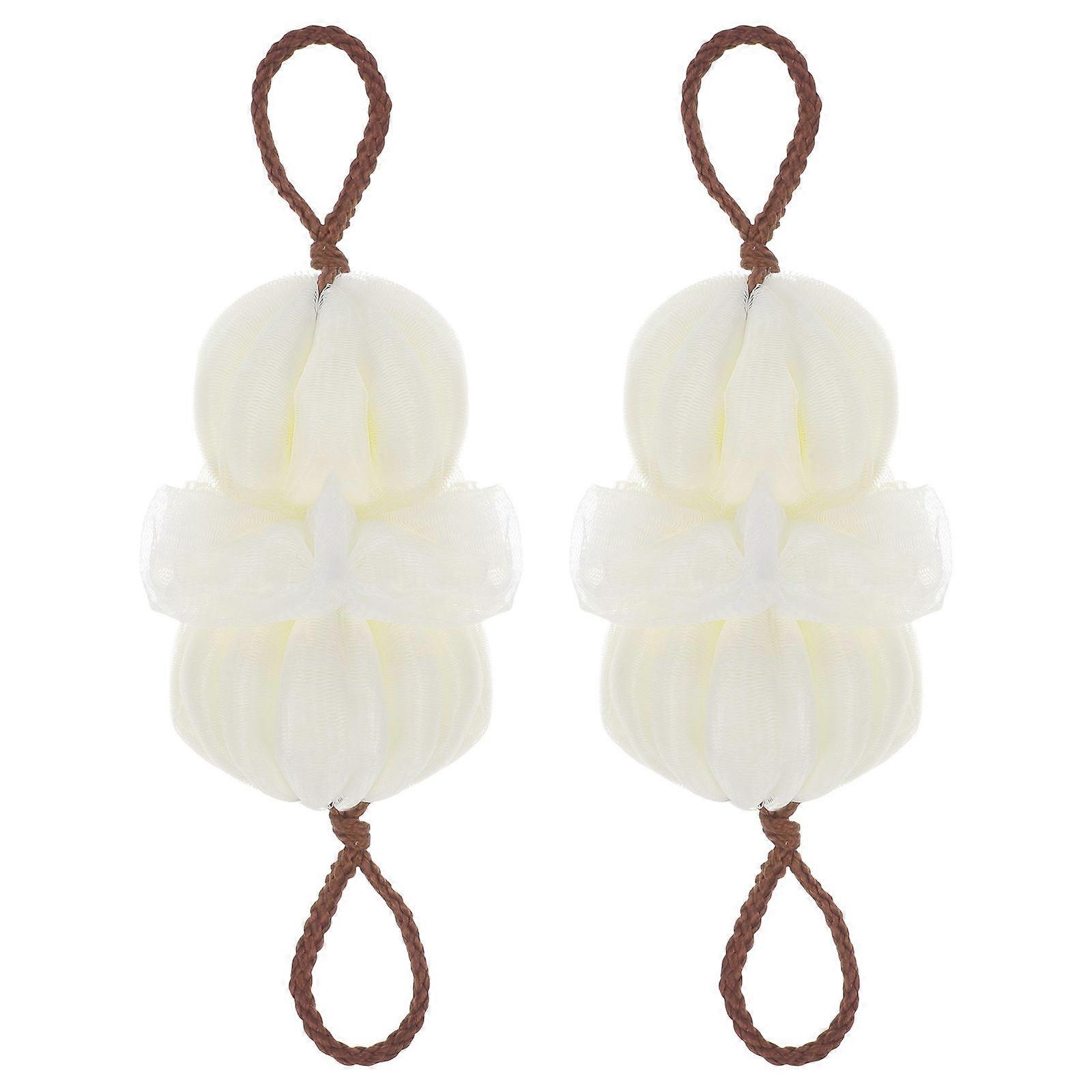 Large Exfoliating Bath Balls Shower Sponge with Hanging Rope   Soft Mesh Body Scrubber for Deep Cleansing, Suitable for Home, Travel & Hotel Use for