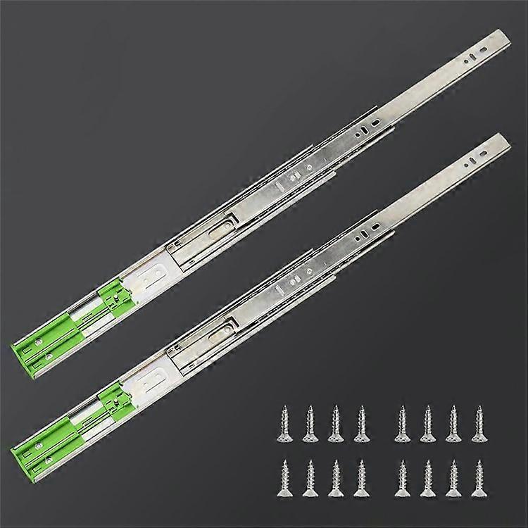 1 Pair 16 Inch 4510 3-Section Soft Close Drawer Slides Double Spring Damper