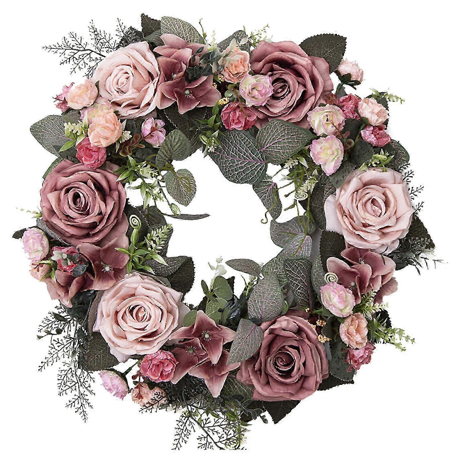 Coroană durabilă de trandafiri artificiali - ideală pentru decorarea casei pe tot parcursul anului 2025