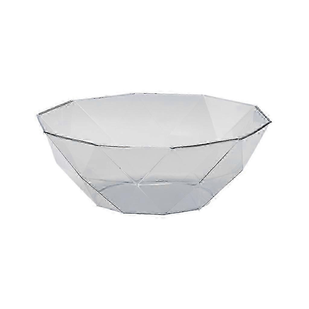 Fruteira Geométrica Transparente - Design de Polígono Triangular - Suporte para Lanches Branco