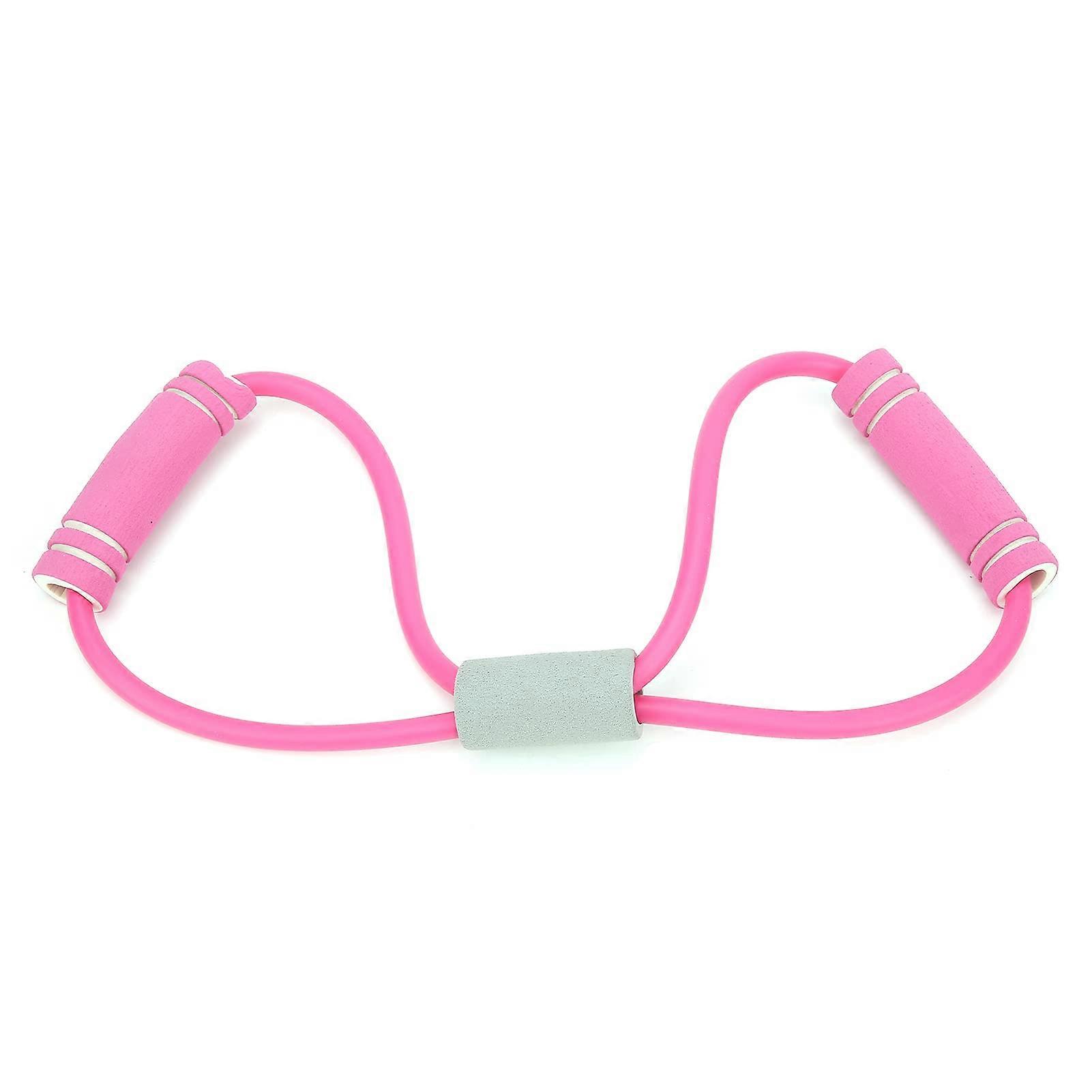 Slipresistant elastic 8shaped band with padded handles for stretching