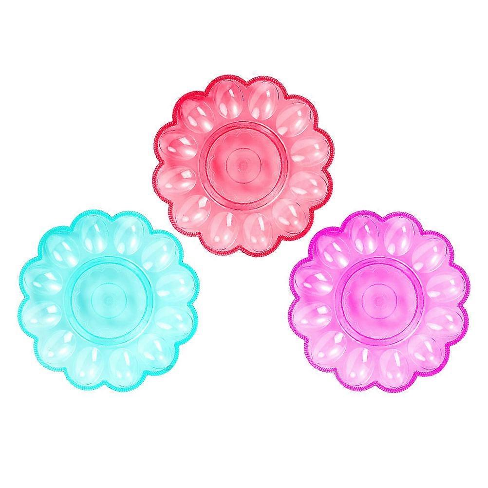 3pcs Multi Functional Egg Holders Easter Themed Storage Trays Portable Egg Containers for Refrigerator or Countertop Use