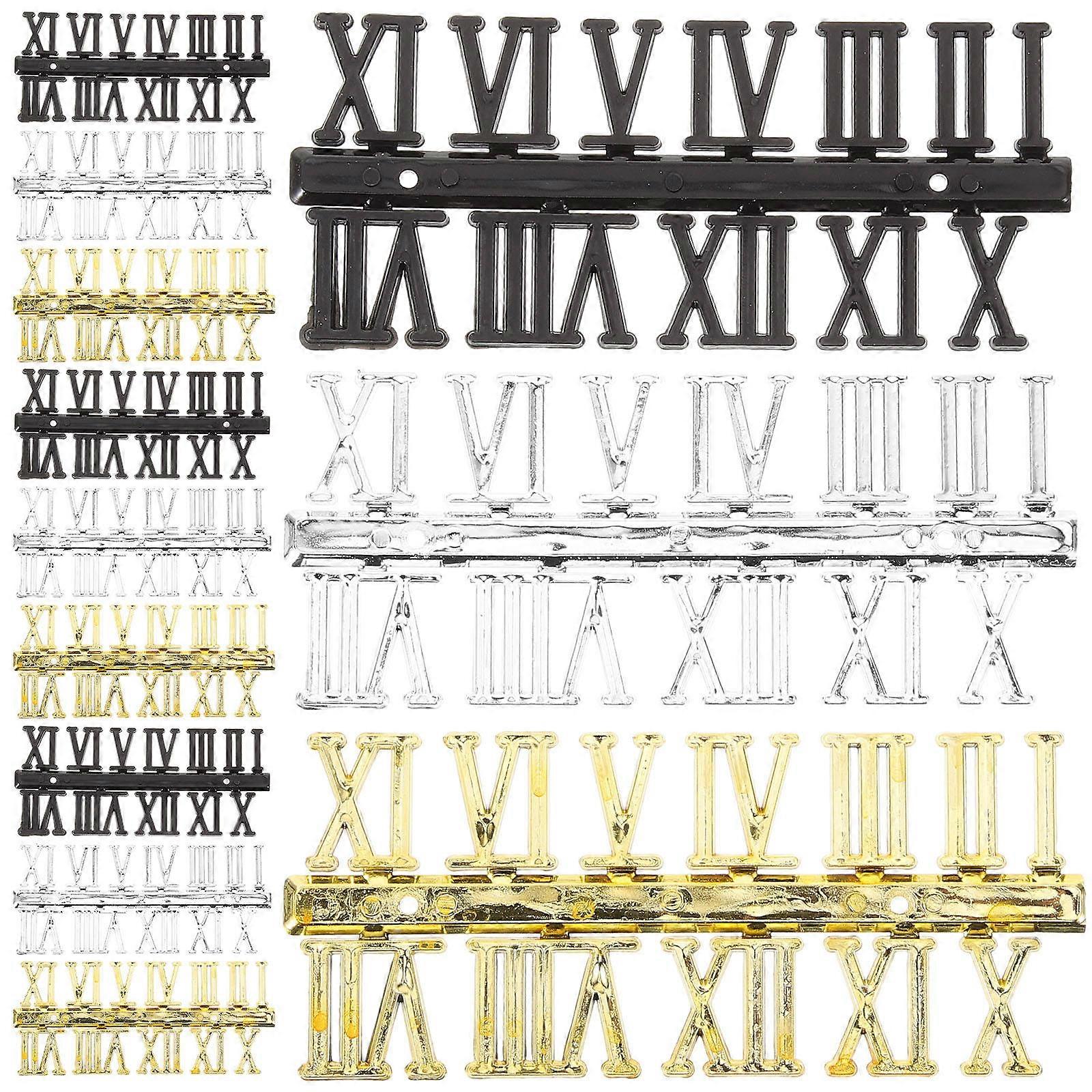 12Pcs Clock Roman Numbers for Diy Enthusiasts in Home Decoration Silver