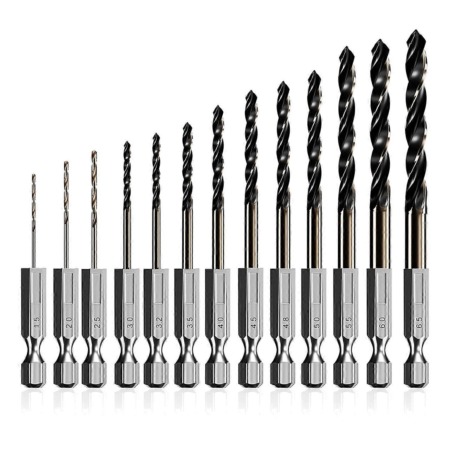 13 Pieces Quick Change HSS Impact Driver Hex Bits for Metal