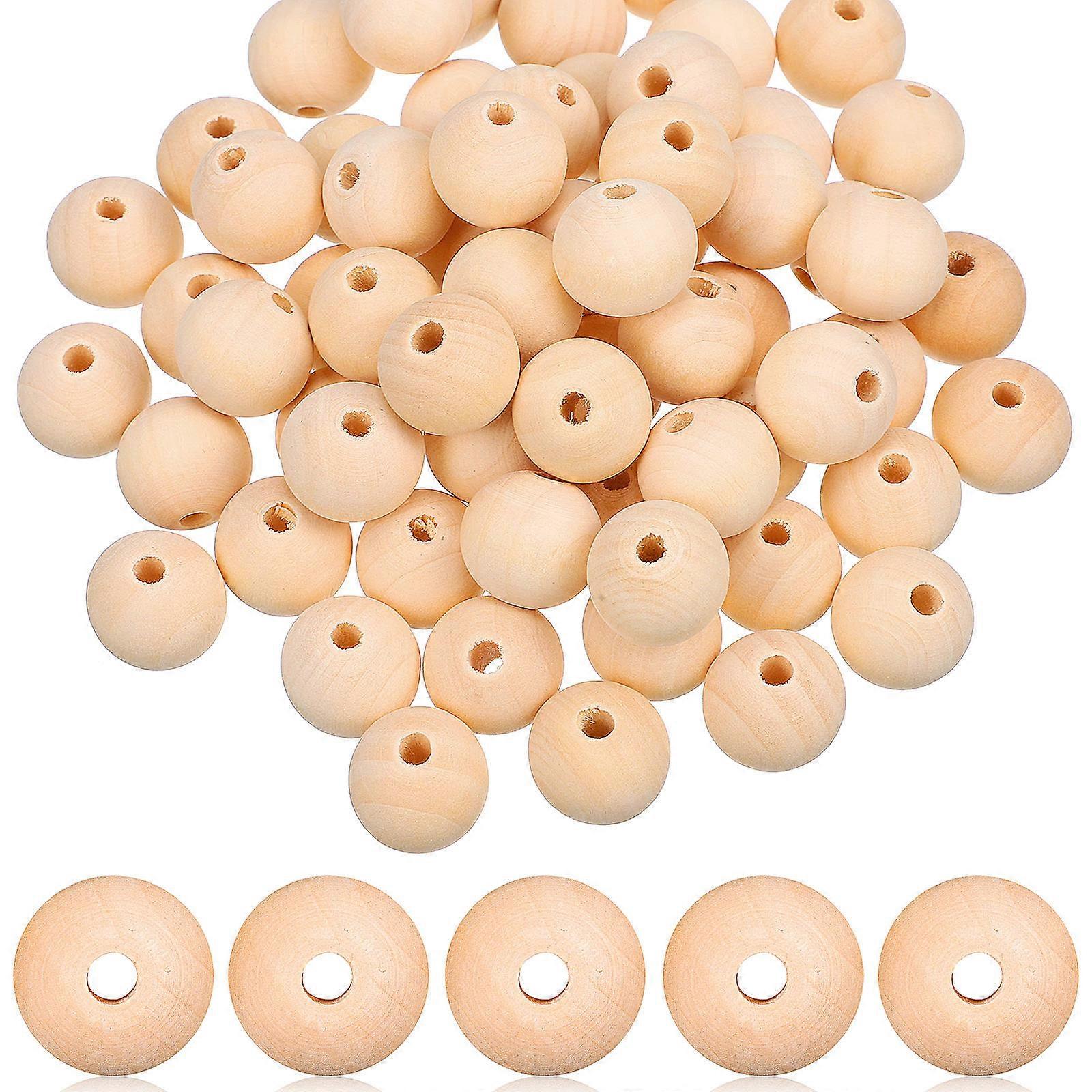 200pcs 20mm Wooden Beads for Crafts   Round Spacer Beads, Unfinished Loose Beads for DIY Decorations and Handmade Projects