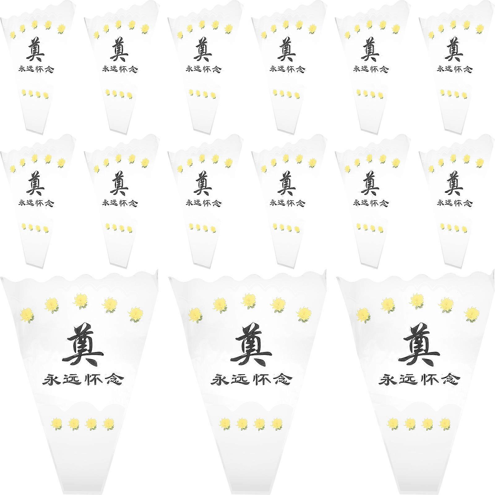 Plastic Flower Sleeves Flower Wrapping Sleeves For Funerals Rectangular Assorted Color 54x40cm Durability 50Set