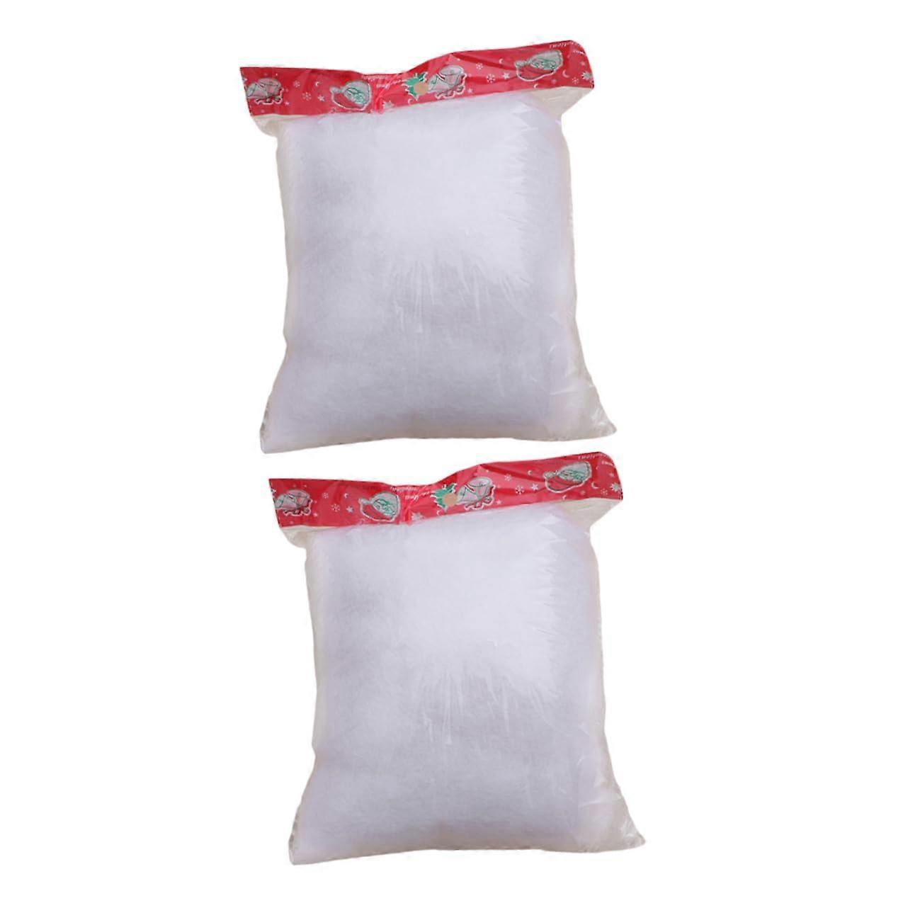 Artificial Snow for Christmas - 2 Bags of Decorative Cotton Snow for Winter Decoration, DIY Holiday Crafts, and Projects