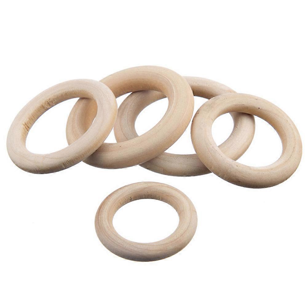 Wooden Rings for Baby Accessories DIY Craft Projects Beige Smooth Finish 20 Pcs 35mm