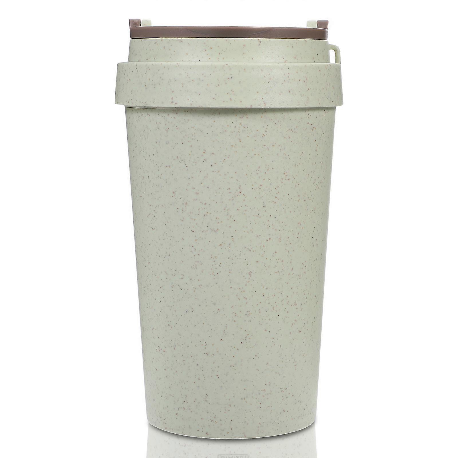 Decorative Milk Cup Insulated Leakproof Outdoor Use 13X10CM Green Cylindrical Simple Design Holds Milk 1 Set