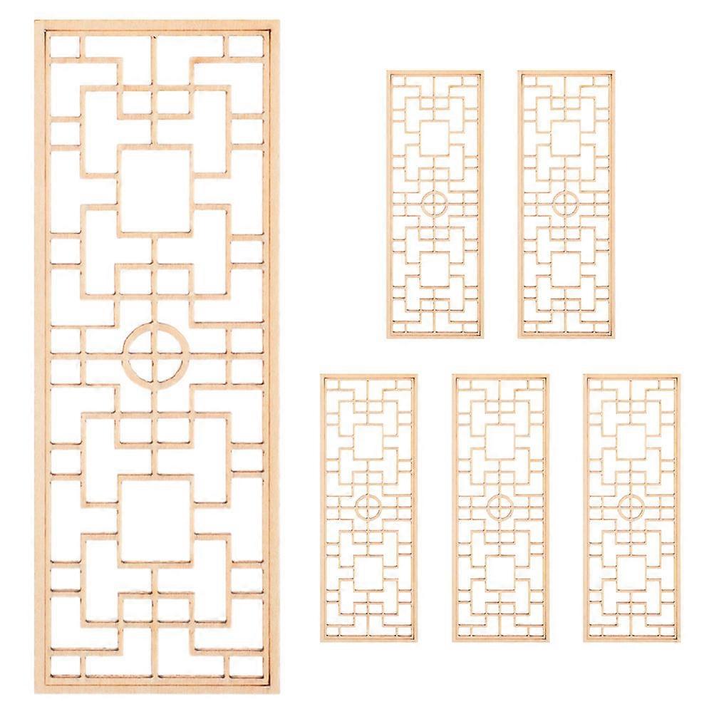 Room Privacy Divider Screen Toy House Folding Panel Wood DIY Educational Tool Dollhouse Accessories 6Pcs