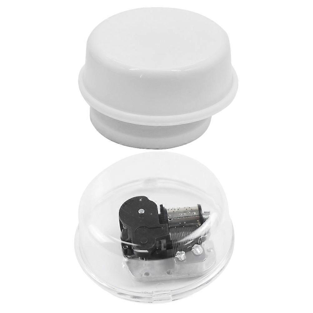Wind Up Rotary Clay Craft Base Plastic & Copper Clockwork Music Box for DIY White Clay, Portable Happy Birthday Gift with Melody