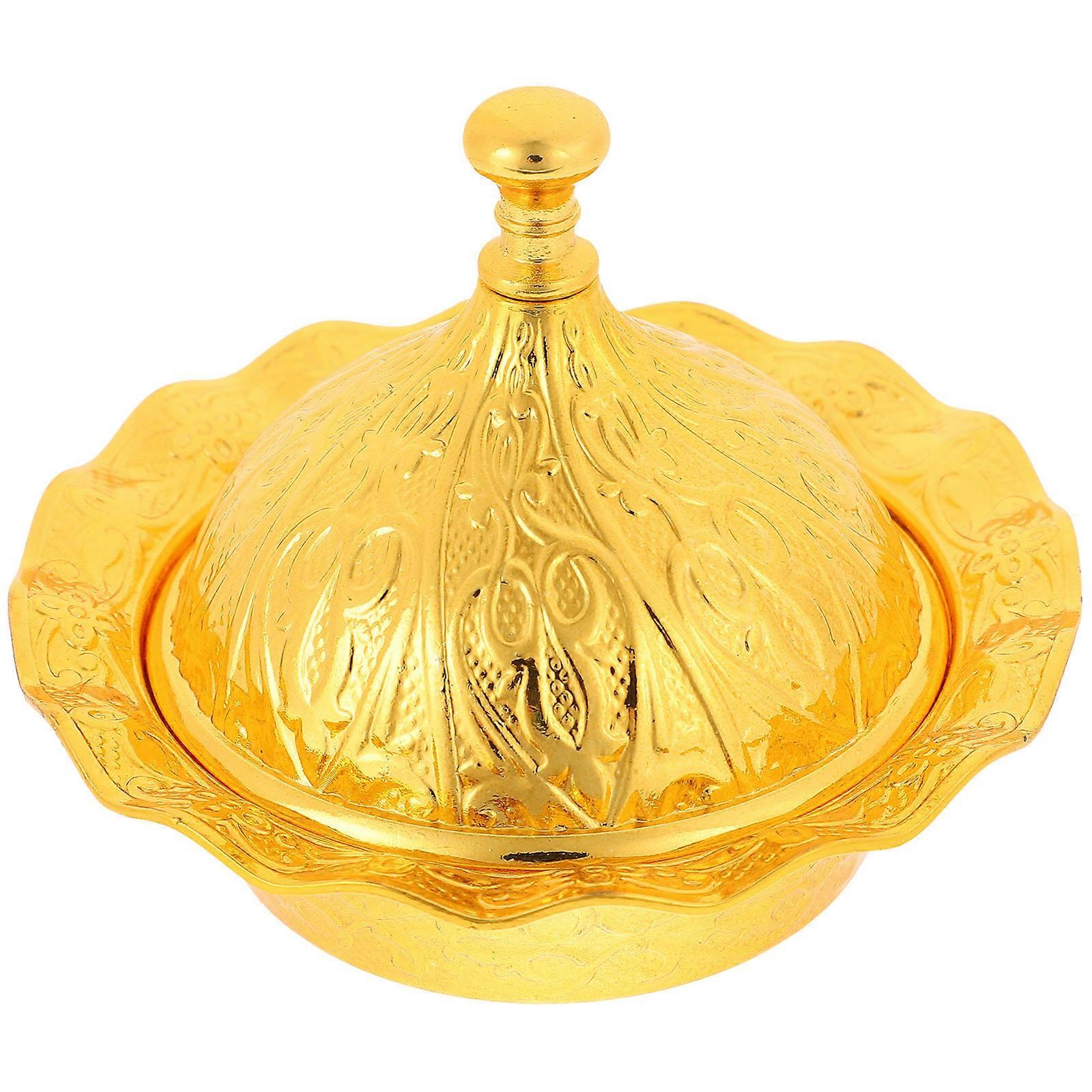 European Style Alloy Sugar Bowl with Lid – Decorative Kitchen Condiment Jar for Sugar, Candy & Snacks – Stylish Serving Plate for Home & Parties