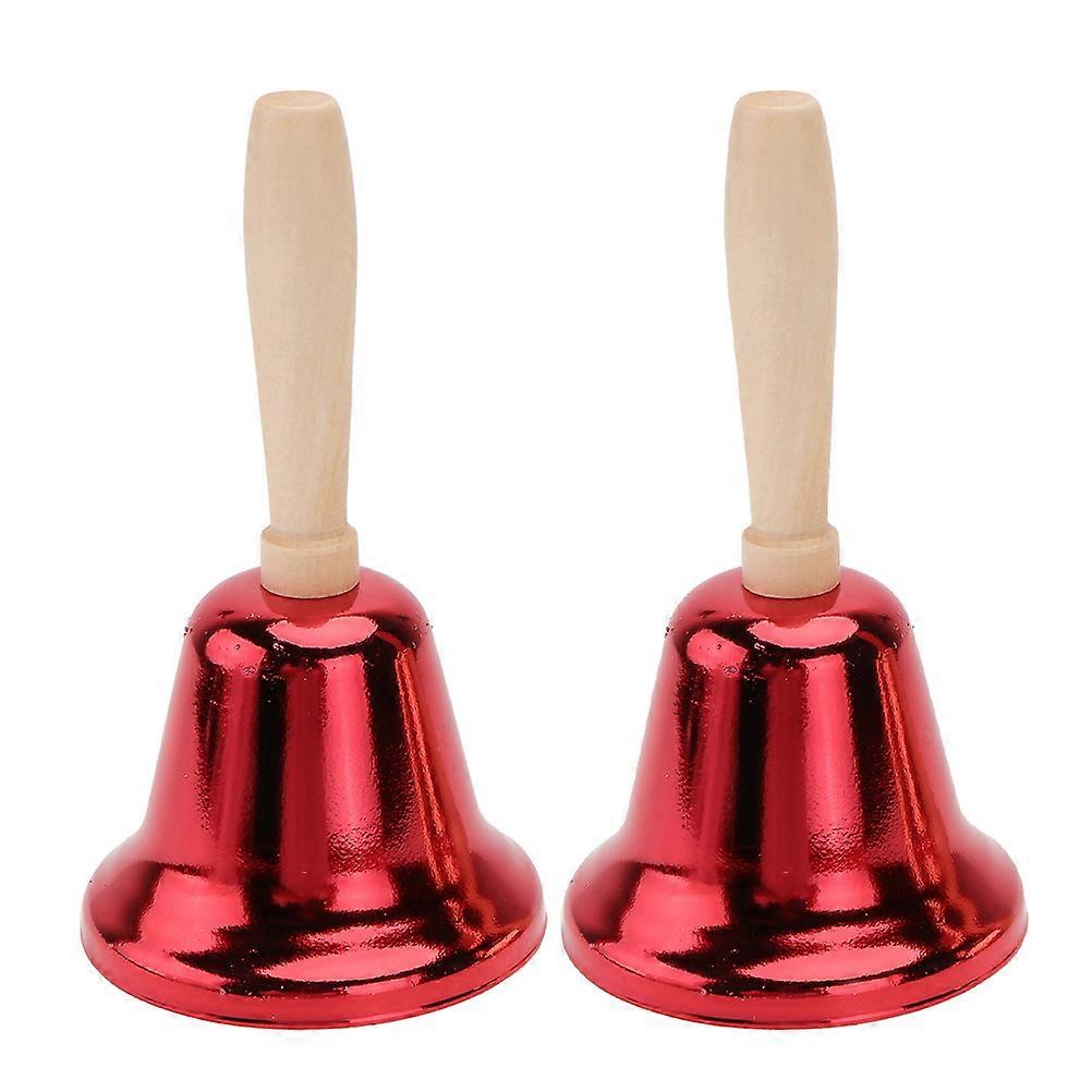 Loud Sound Hand Bell Call Bell For Schools And Families Christmas Hand Bells Lovely Props 12X6.3CM 2Pcs