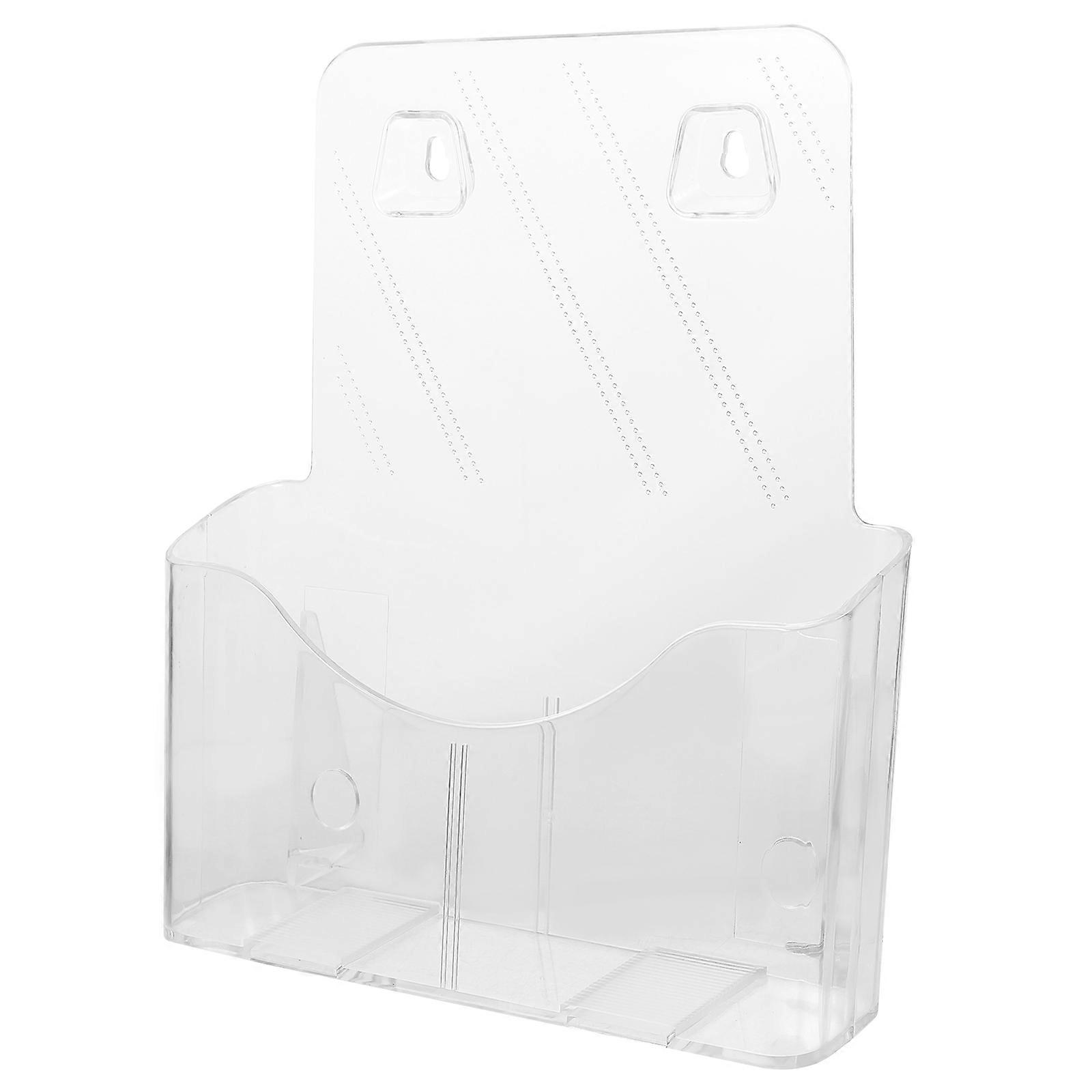 Paper Document Holder Acrylic File Organizer Wall Mounted Office 1Pcs