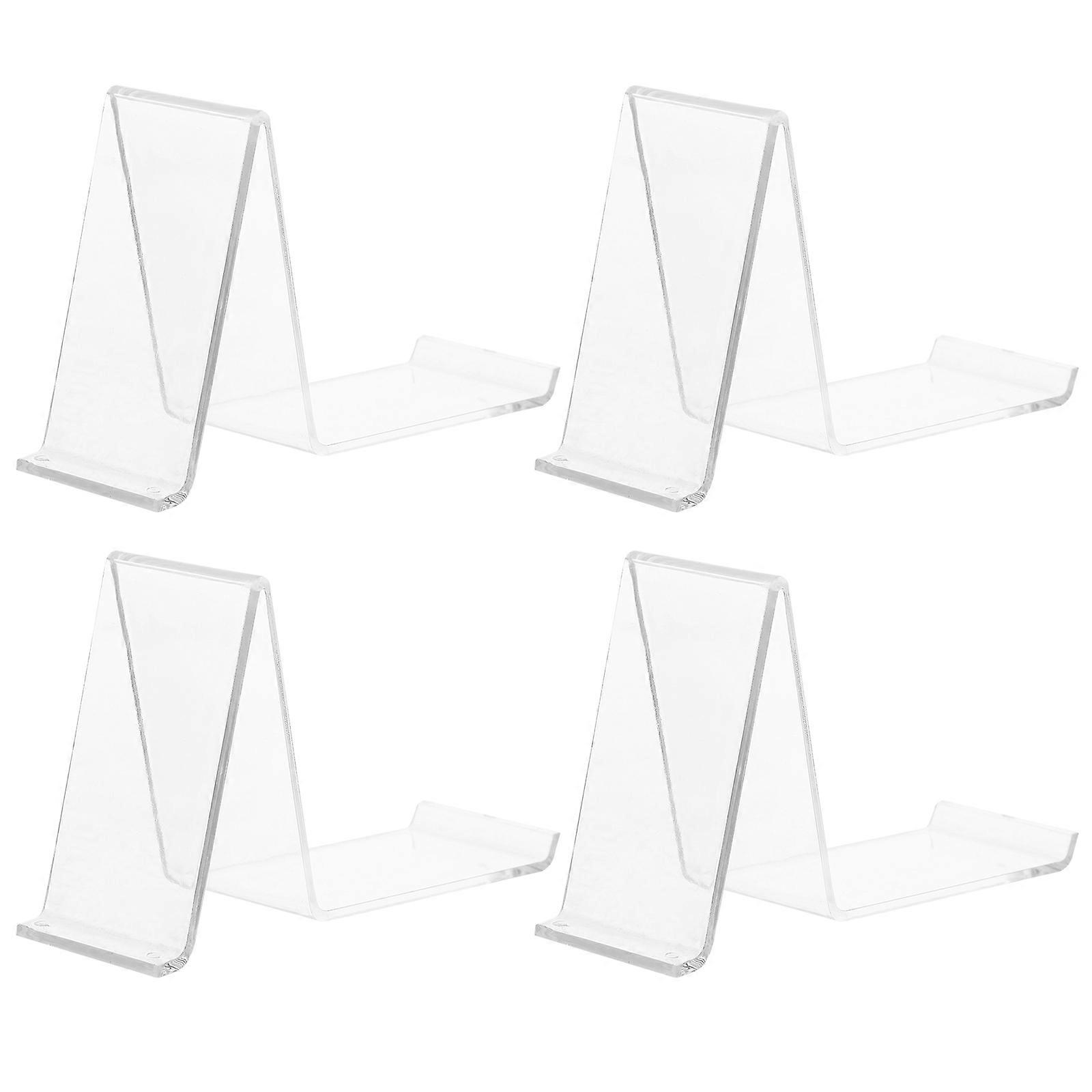 Clear Shoe Racks Set of 4   Sturdy Display Stands for Sneakers, Sandals & Flats   Ideal for Retail and Home Use