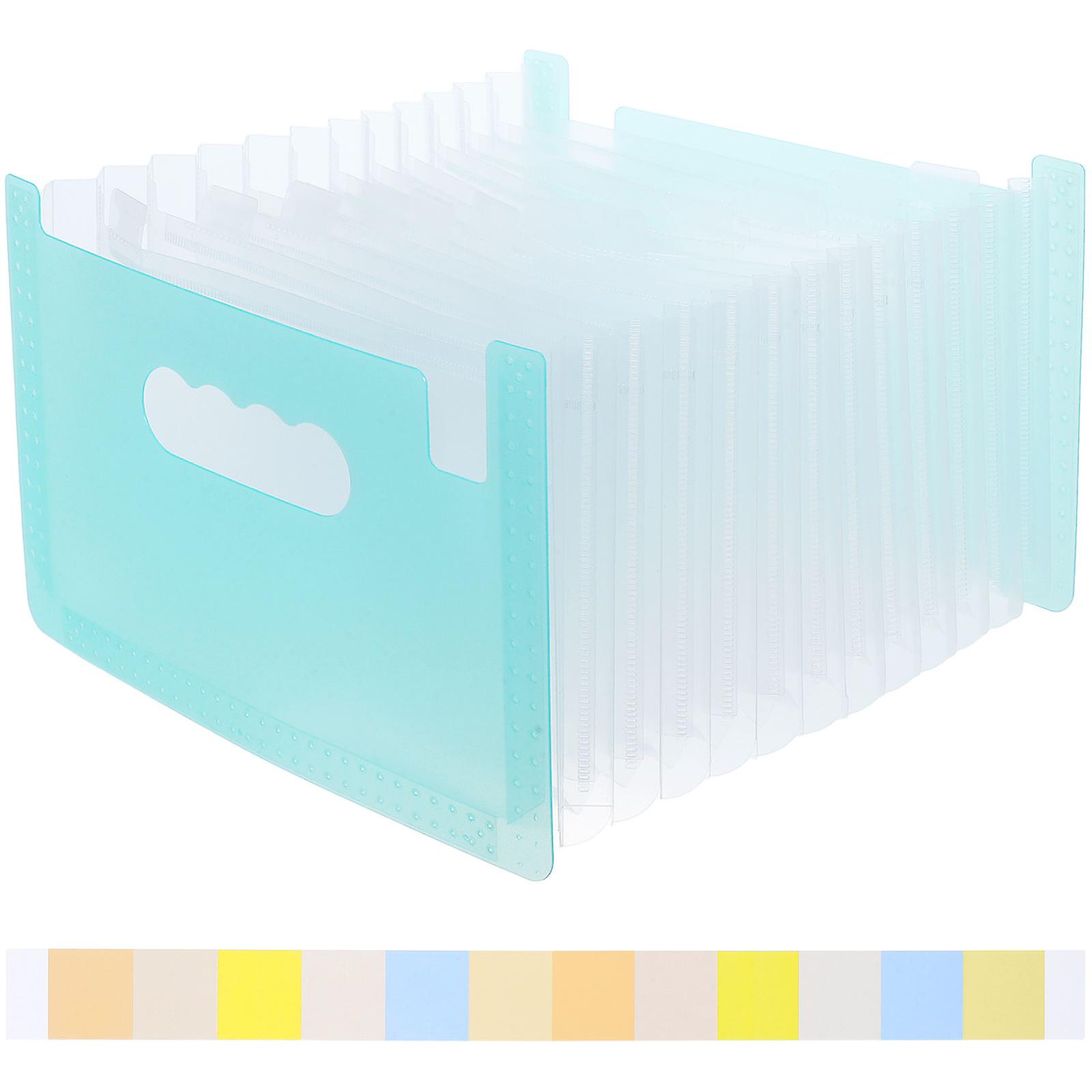 Document Organization Multi-Function Coupon Organizer Voucher Storage Office Use Sky-Blue 26X25X17CM 1Set