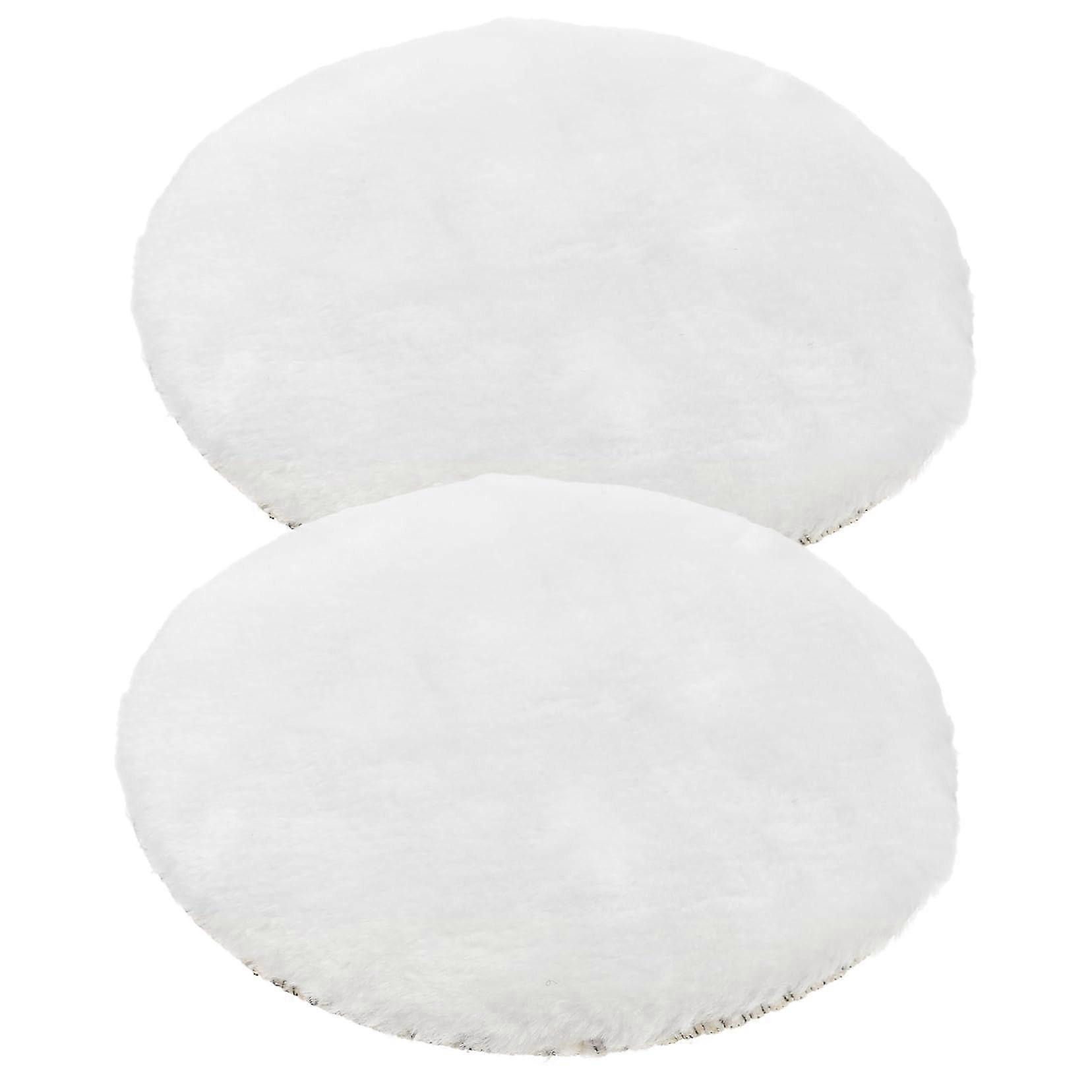 2 Pack Self-Adhesive Wool Polishing Pads, White Buffing Discs for Drill, Wool Polisher for Polishing Wheels and Deburring