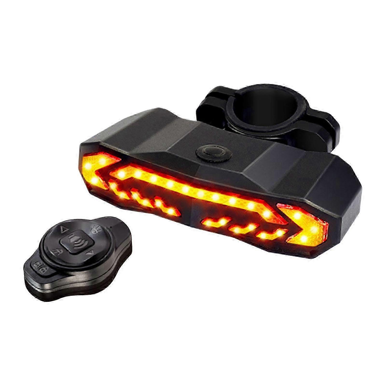 USB Rechargeable Bike Taillight with Turn Signals and Remote Control LED Rear Light