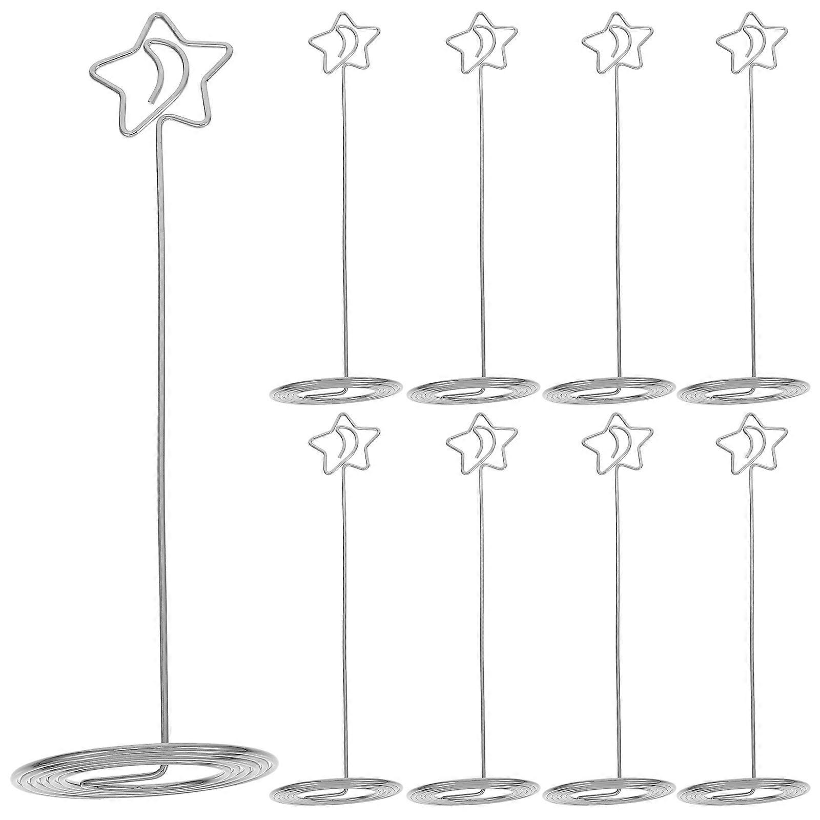 Porte-images pour tables étoile table numéro de support élégant design argent 22.00X7.00X7.00CM clip 12Pcs