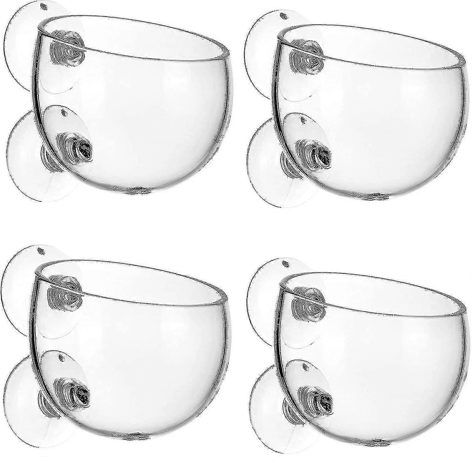 4 adet Kristal Cam Akvaryum Bitki Tutucu Balık Tankı için Vantuzlu