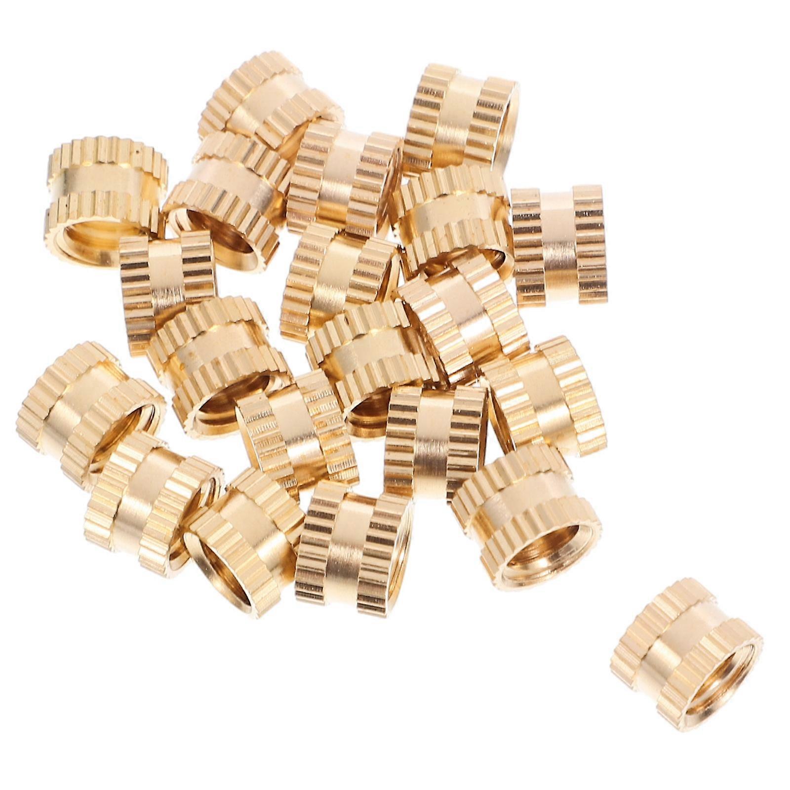 Brass Knurled Inserts Heat Set Insert Construction Internal Threaded Design Golden 20Pcs