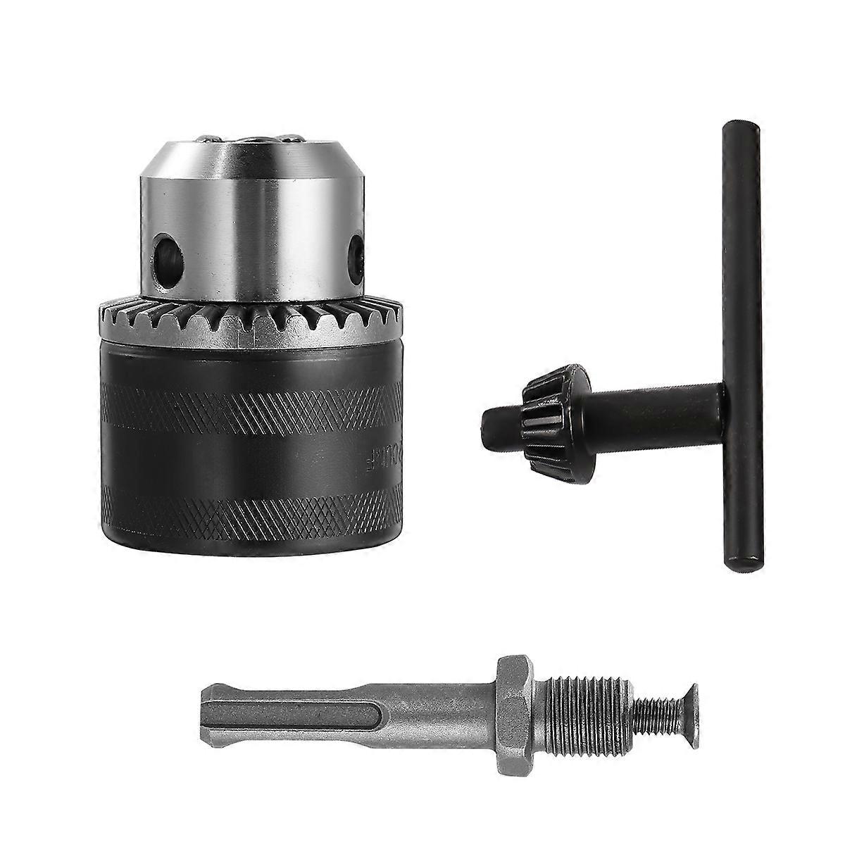 Electric Drill Chuck Adapter Kit Key Type Drill Chuck With Round Handle For Electric Hammer Construction 3.0-16mm 1 Set