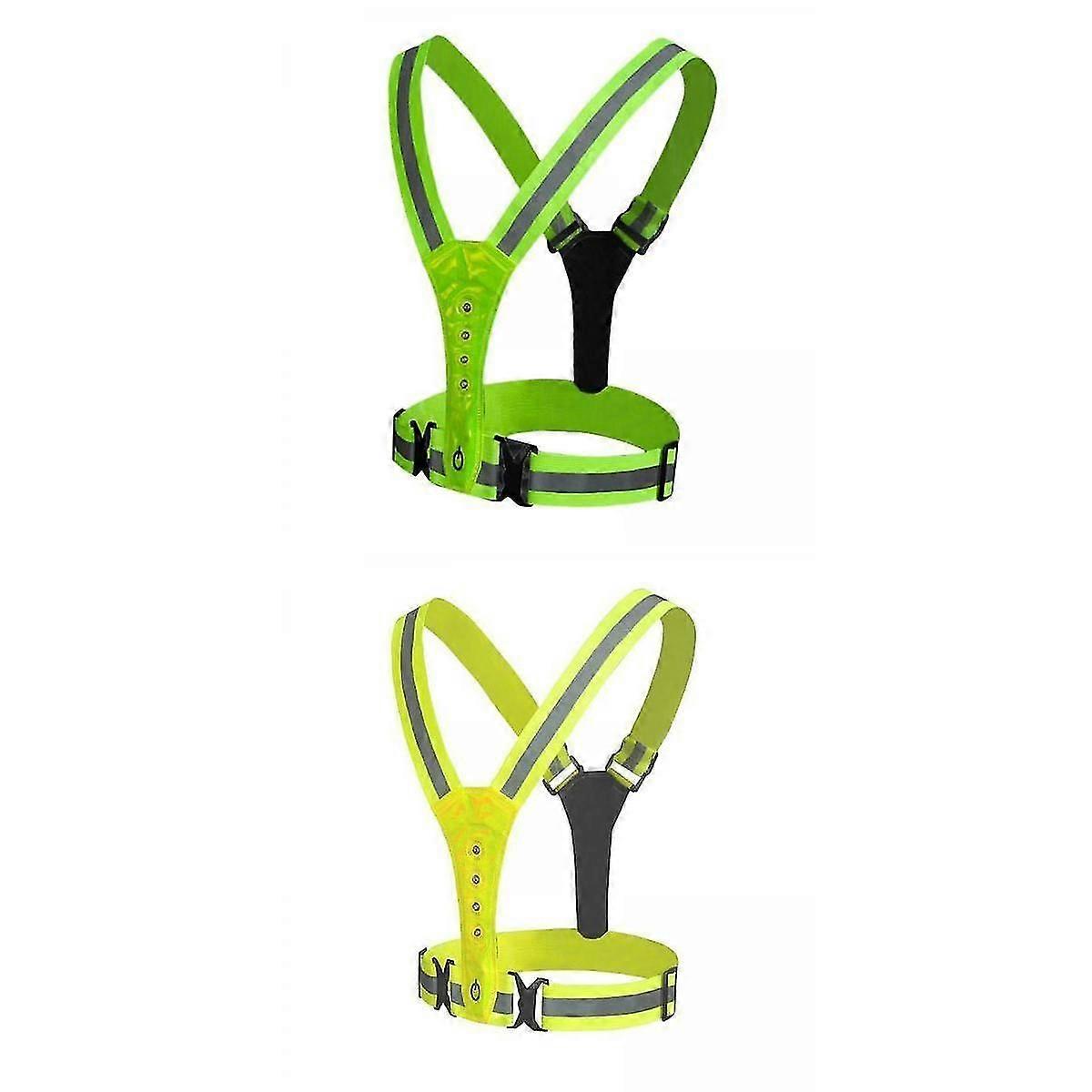 3 Modes 8 Bright LED Reflective Vest Warning Lights/ for Night Running.