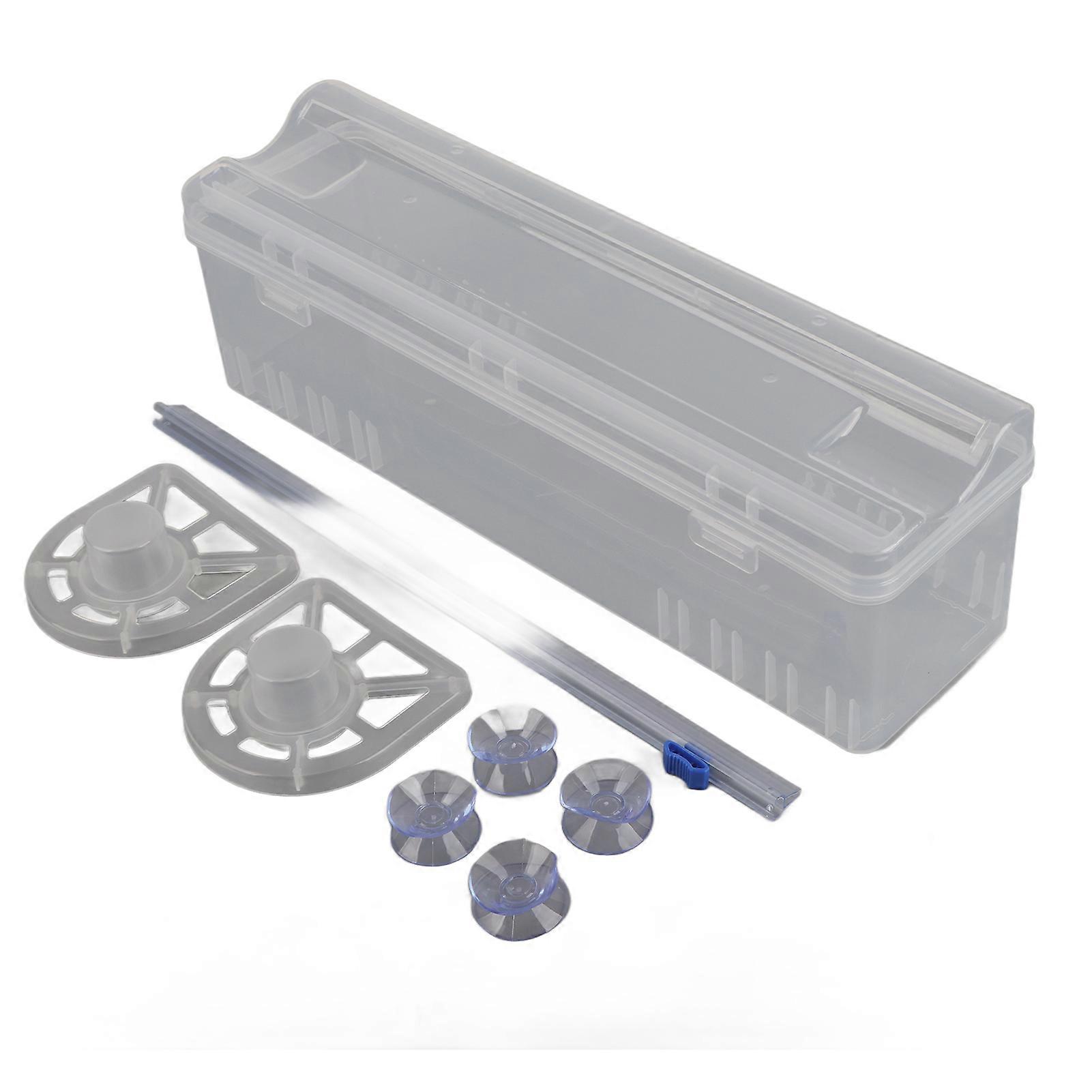Refillable Plastic Wrap Dispenser with Slide Cutter Food Wrap Clear Wrap Storage Box Kitchen Gadgets