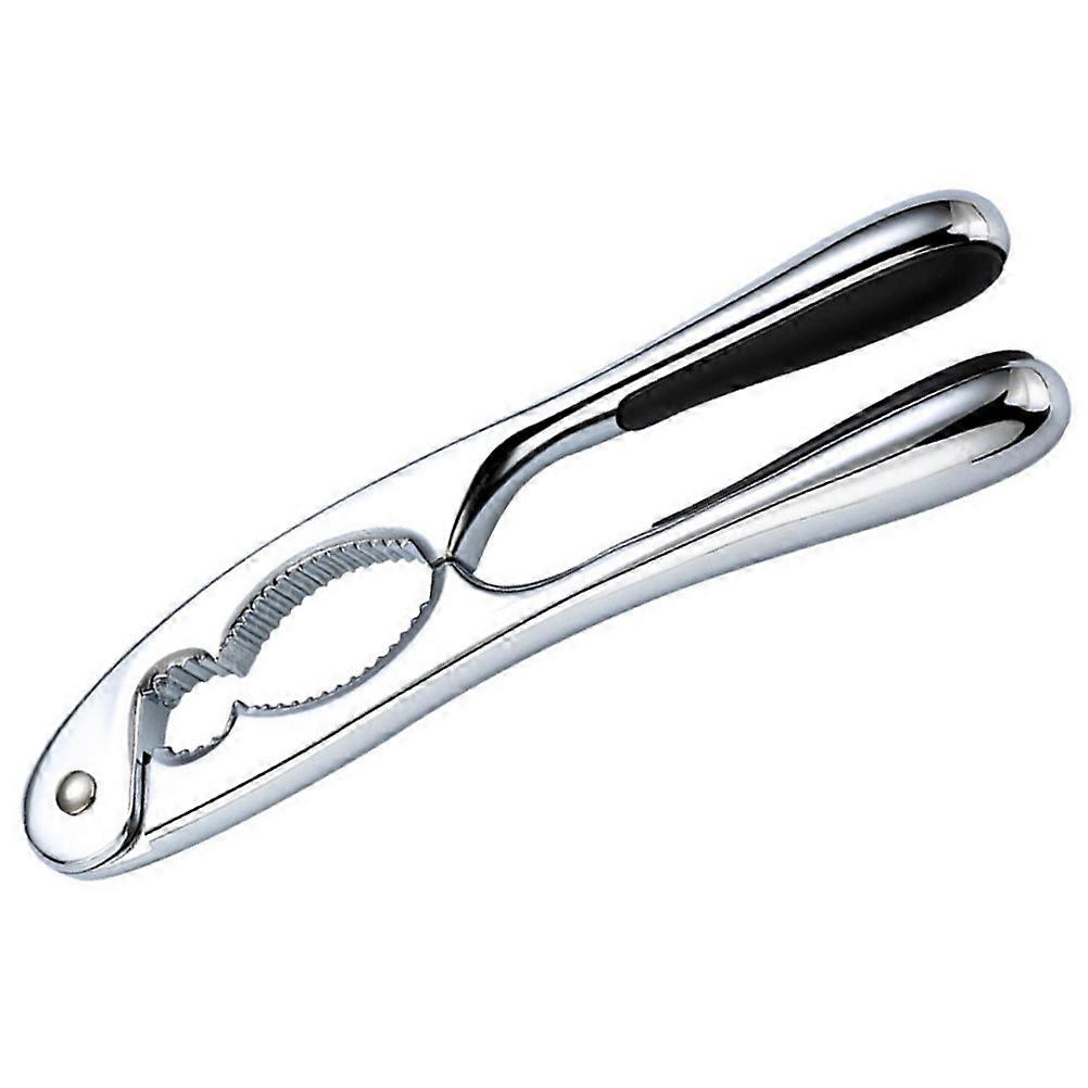 Ergonomic Handle Walnut Opener Nut Cracking Tool Heavy Duty Operation Silver 17x4.1cm 1Set