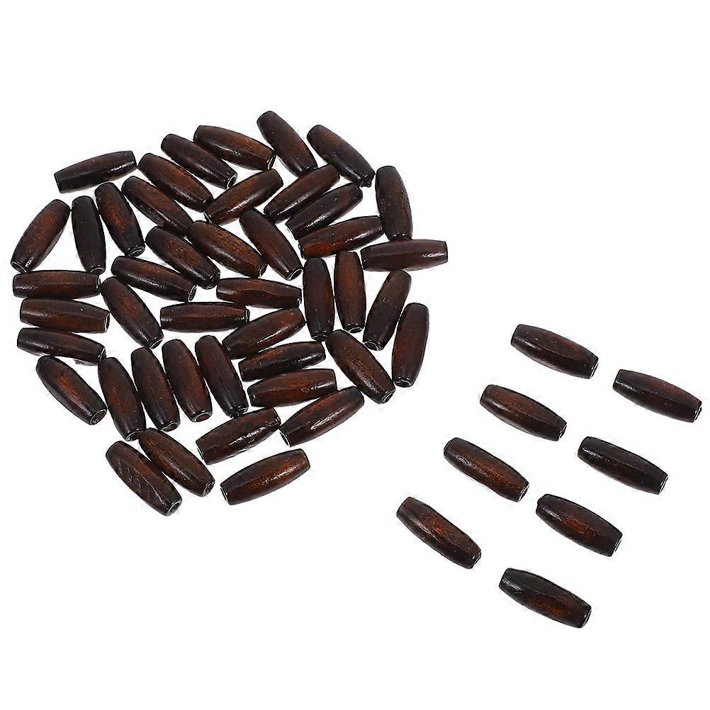 100PCS Chocolate Large Hole Wood Beads for DIY Jewelry Making Durable Spacer Beads for Crafts