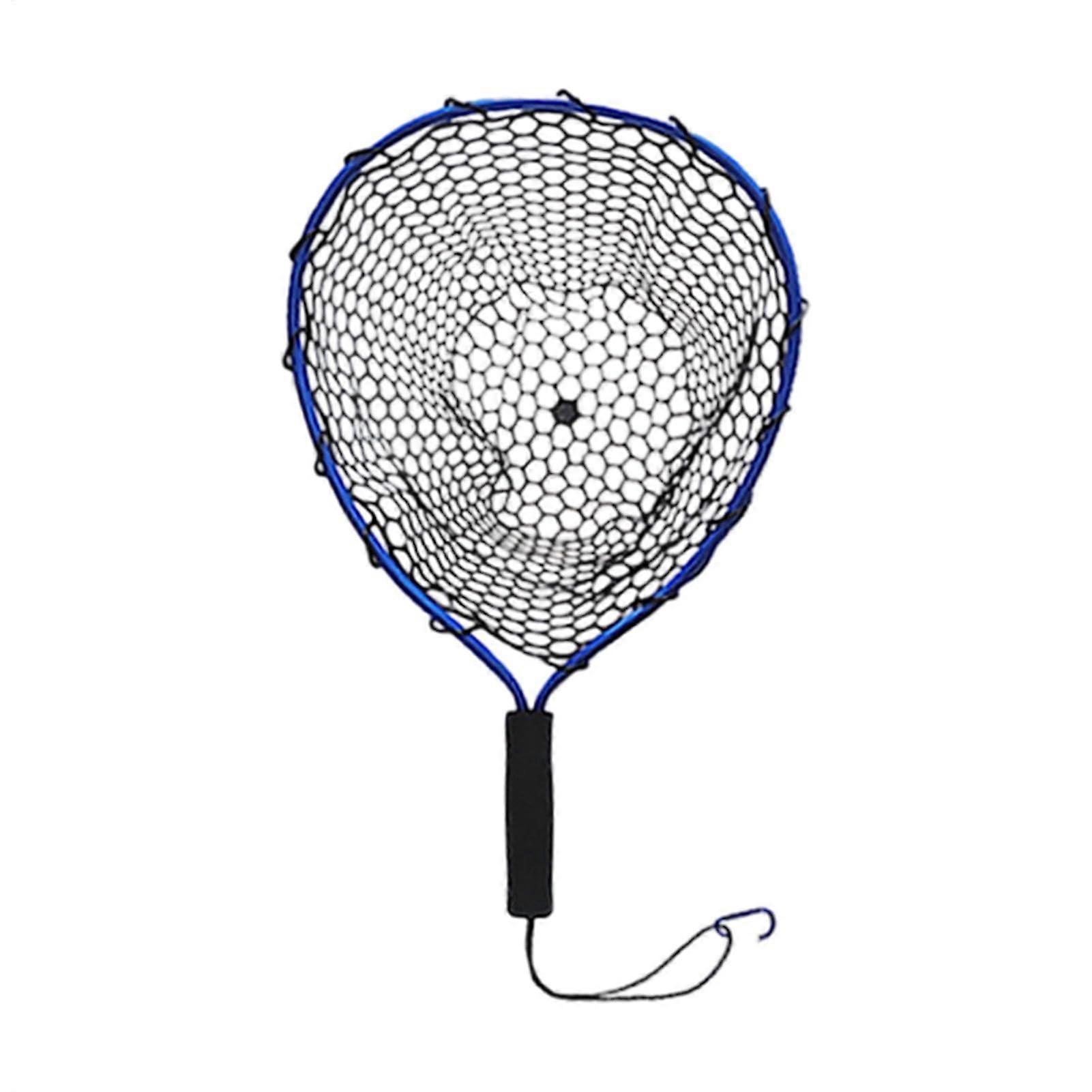 Fishing Net - Portable Foldable Rubber Nets, Knotless Angling Gear, Compact Multifunction Basket, Kayak Pond Outdoor Blue