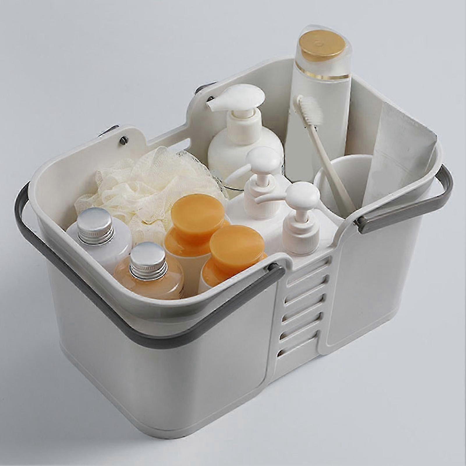 Large Capacity Plastic Handheld Bathroom Storage Basket with Draining and Thickened Design