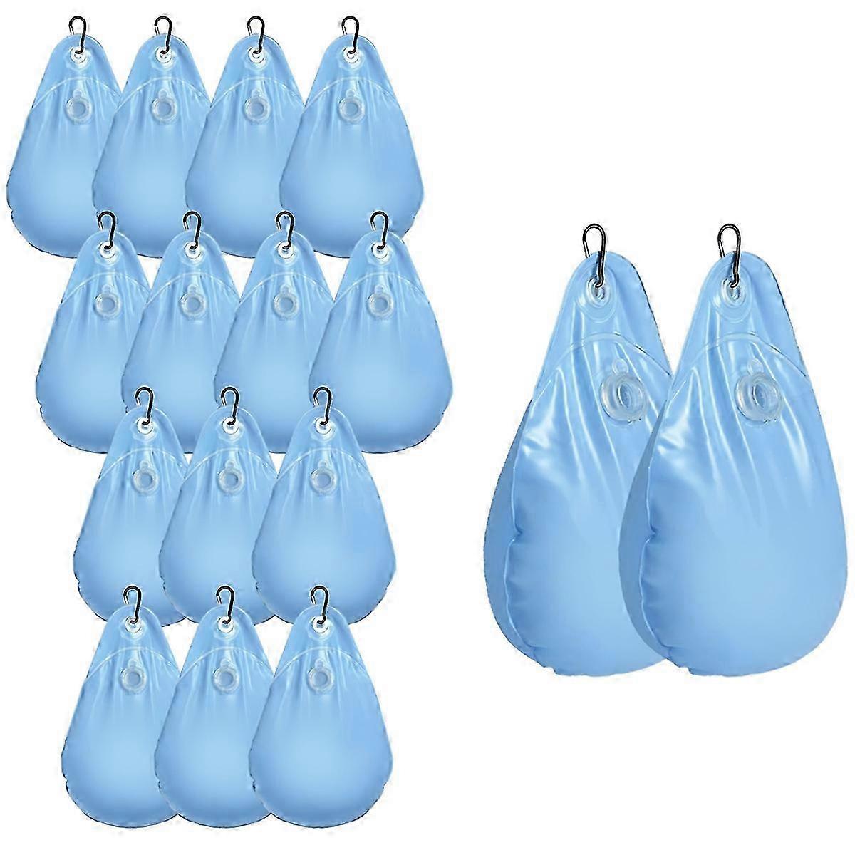 16 Packs Round Pool Cover Weights with Hooks, PVC Leakproof Above Ground Pool Cover Weights for Winter Use