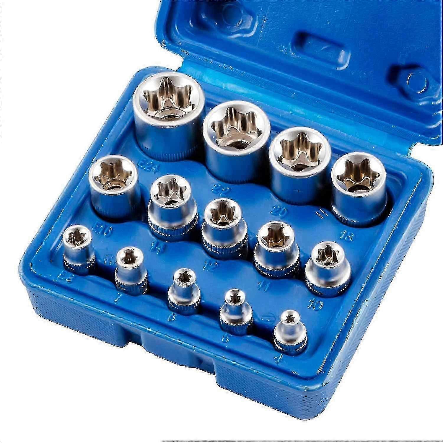 14pcs E-Torx External Hex Socket Insert Nut Set E4-E24 for Certain Brands