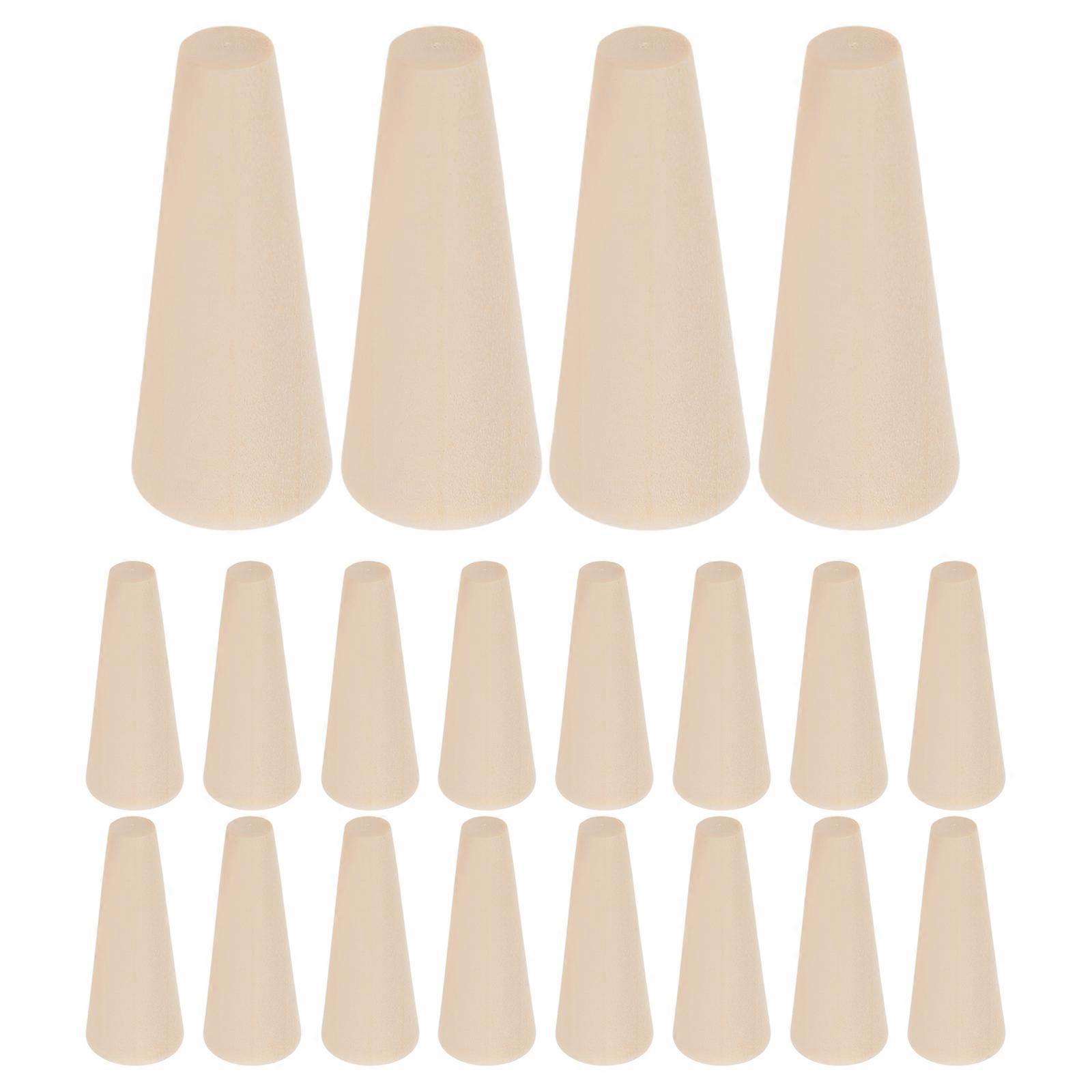 إصبع خاتم عرض موقف خشبي منظم مخروط على شكل مجوهرات عرض هيكل مستقر لديكور المنزل متجر الدعائم 20 قطعة