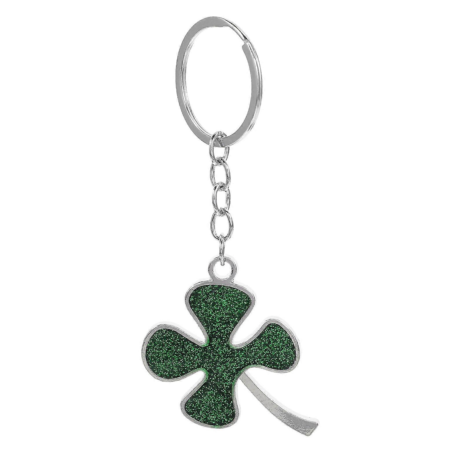 Glitter Finish Clover Keychain Pendant for Bags Accessories Functional Unisex Keyring