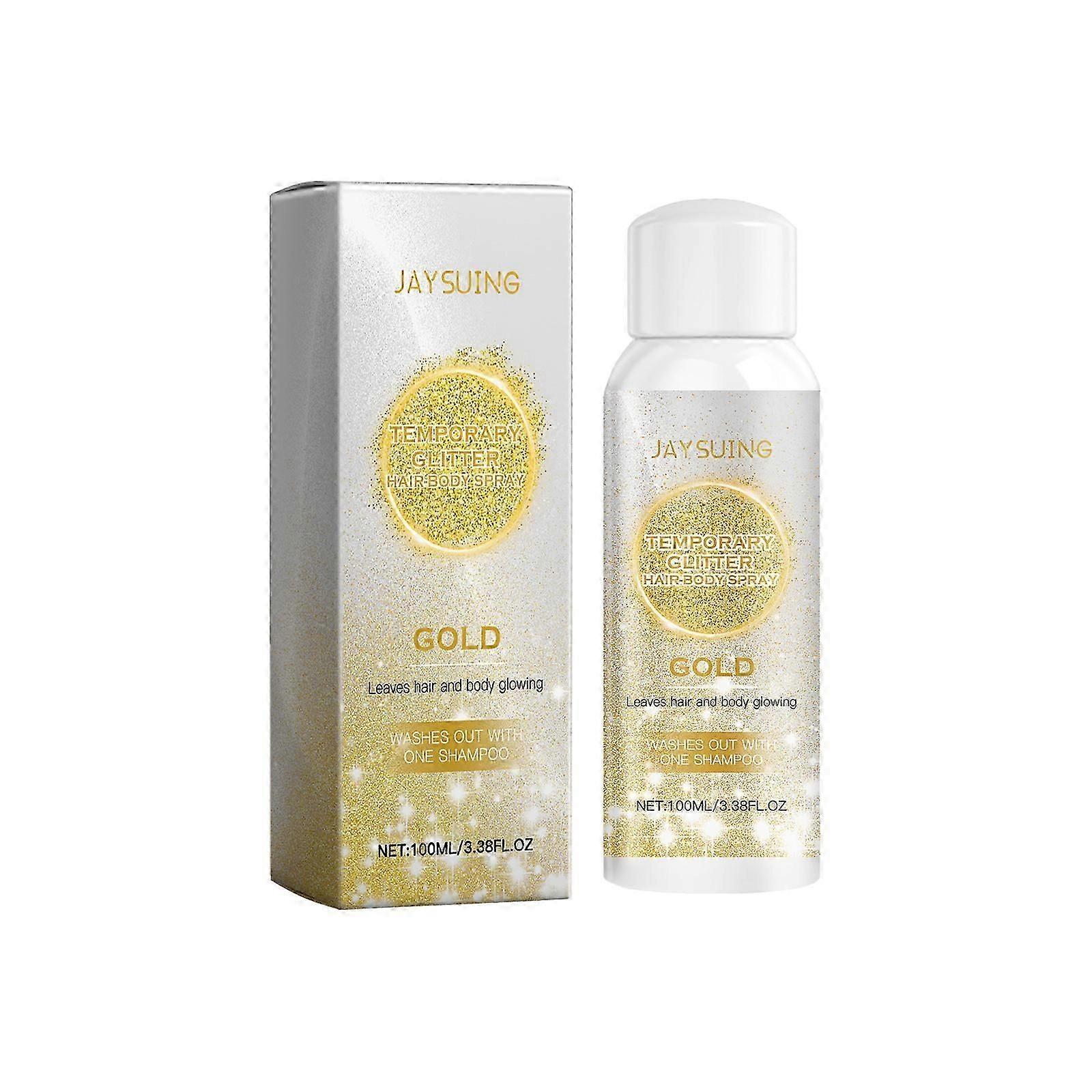 Spray paillettes pour les cheveux et le corps, spray paillettes argent/or Poudre éclatée libre Maquillage pour surligneur pour le corps