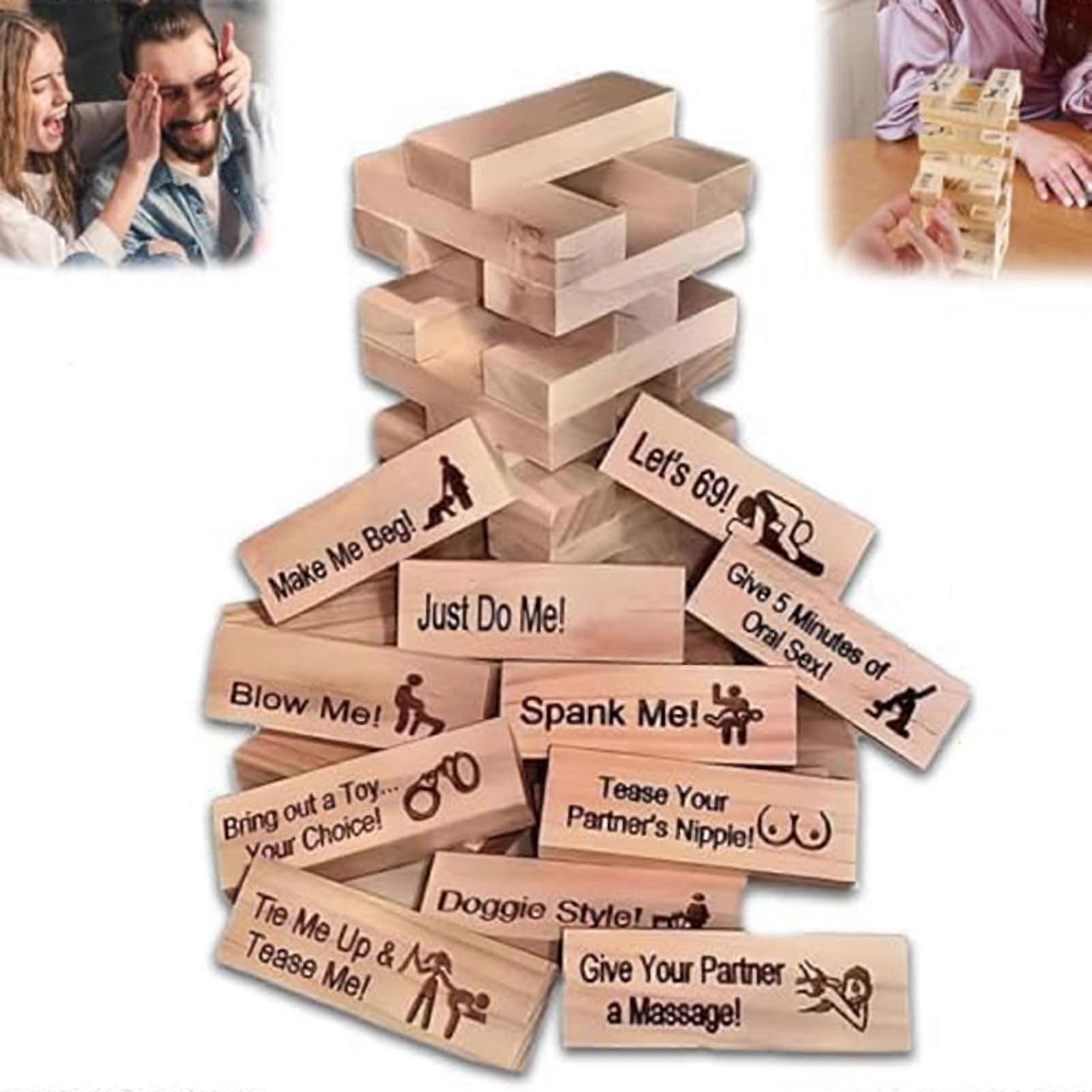 Tower of Desire Game for Adults, 48Piece Block Tower Game for Couples, Valentine's Day (1 Set)