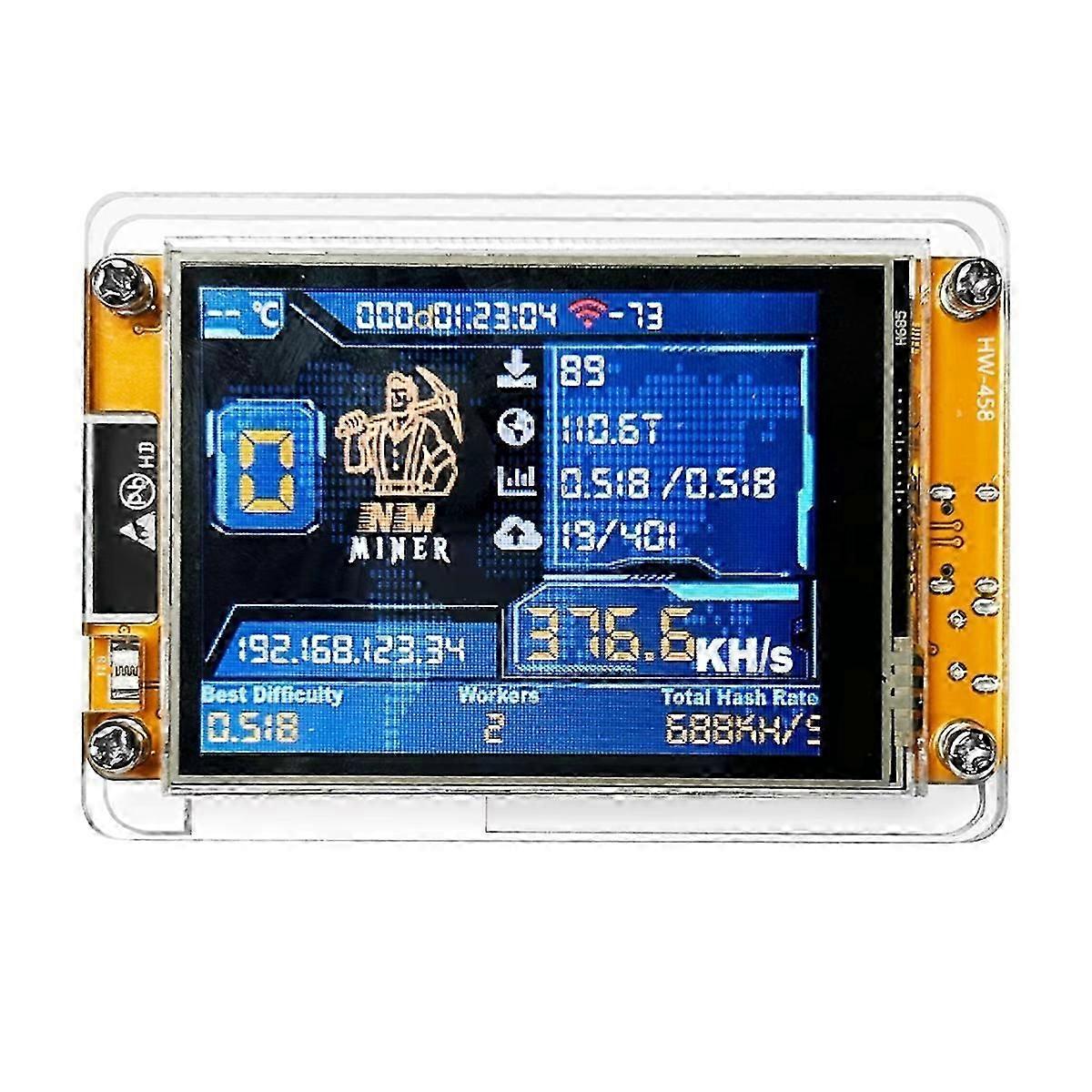 NMMiner NerdMiner V2 hashrate 377KH/S ESP32 έξυπνη επίδειξη 2,8 ίντσας
