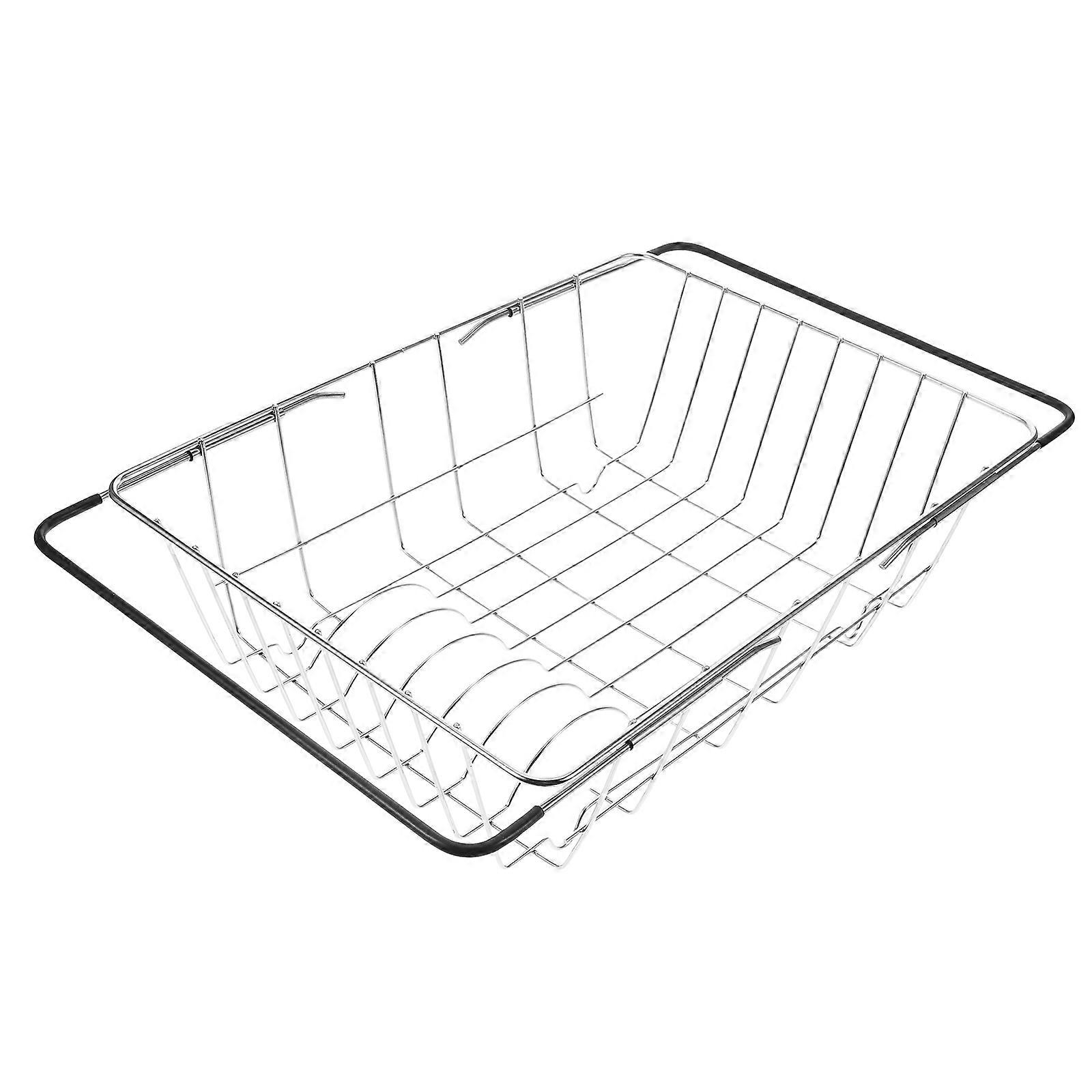 Adjustable Design Sink Draining Rack Space-Saving Storage for Use Stainless Steel 440mm Maximum Length Water Draining 1Pack
