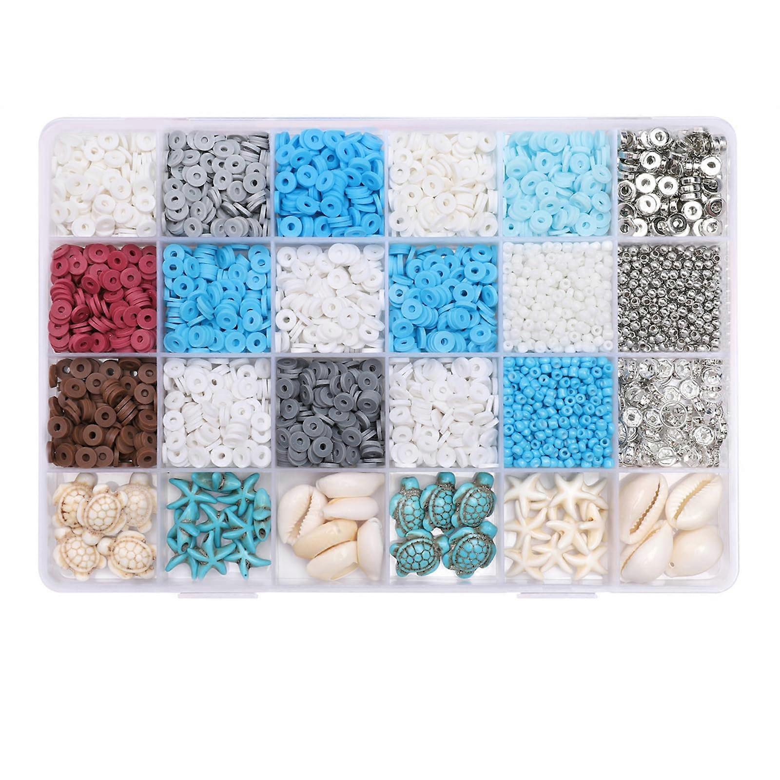 Clay Beads Set, Clay Craft Kit, Jewelry Making Kit, Soft Clay Beads Set, Suitable for Bracelets, Necklaces and Crafts