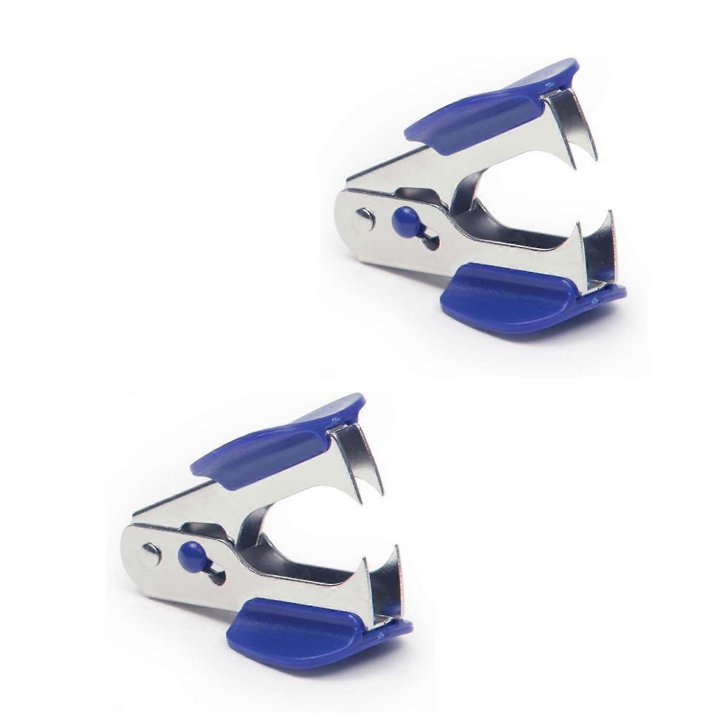 2 agrafeuses (bleu + argent), fournitures de bureau, réutilisables