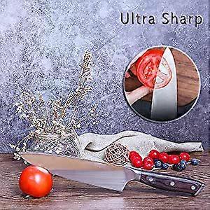 Homgeek 15-Piece Stainless Steel Kitchen Cutter with Block Wooden Manual Sharpening for Chef Cutting Tool Set